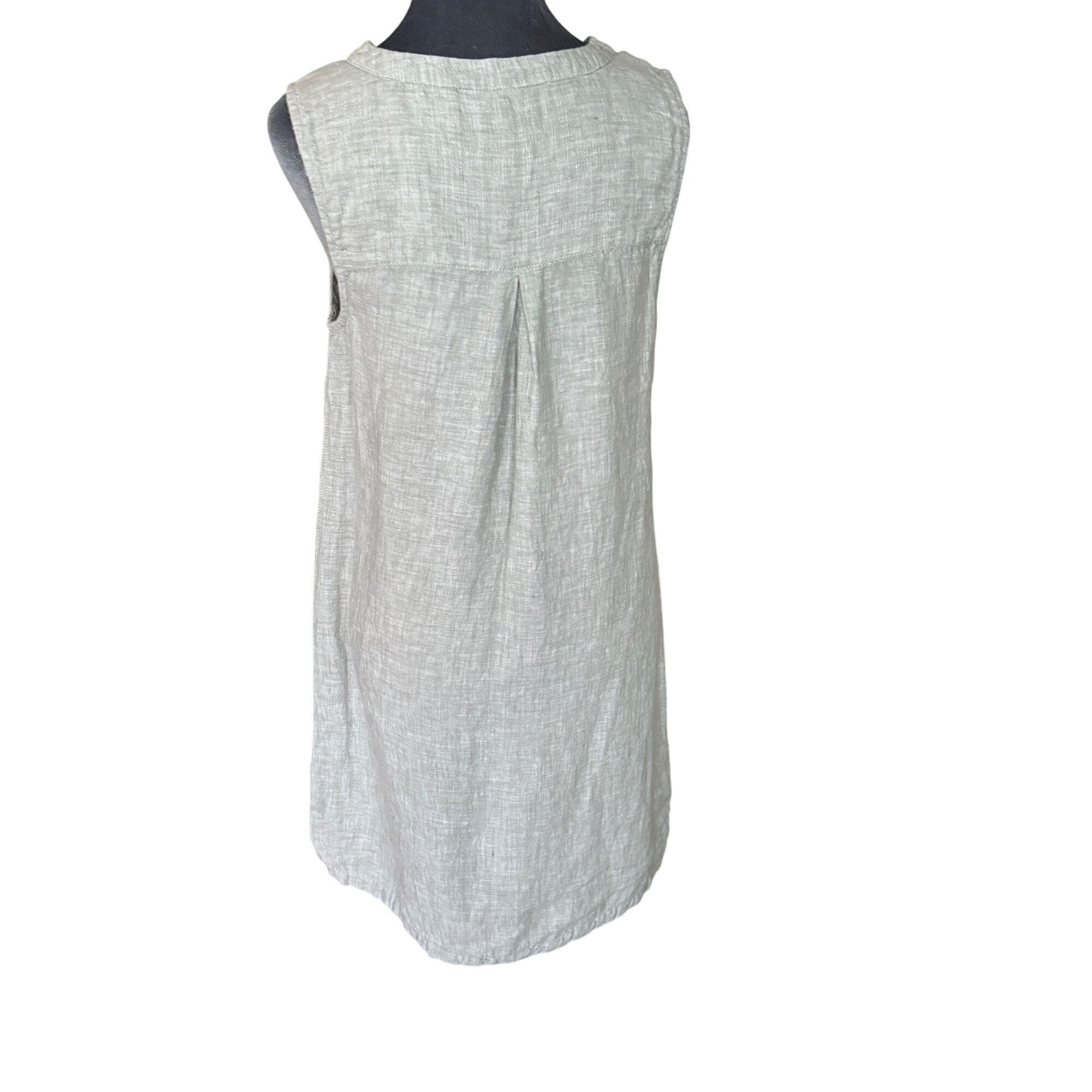 Nicole Miller Nicole Miller 100% Linen Sleeveless V-Neck Tunic Top With Bu Size M / US 6-8 / IT 42-44 - 4 Thumbnail