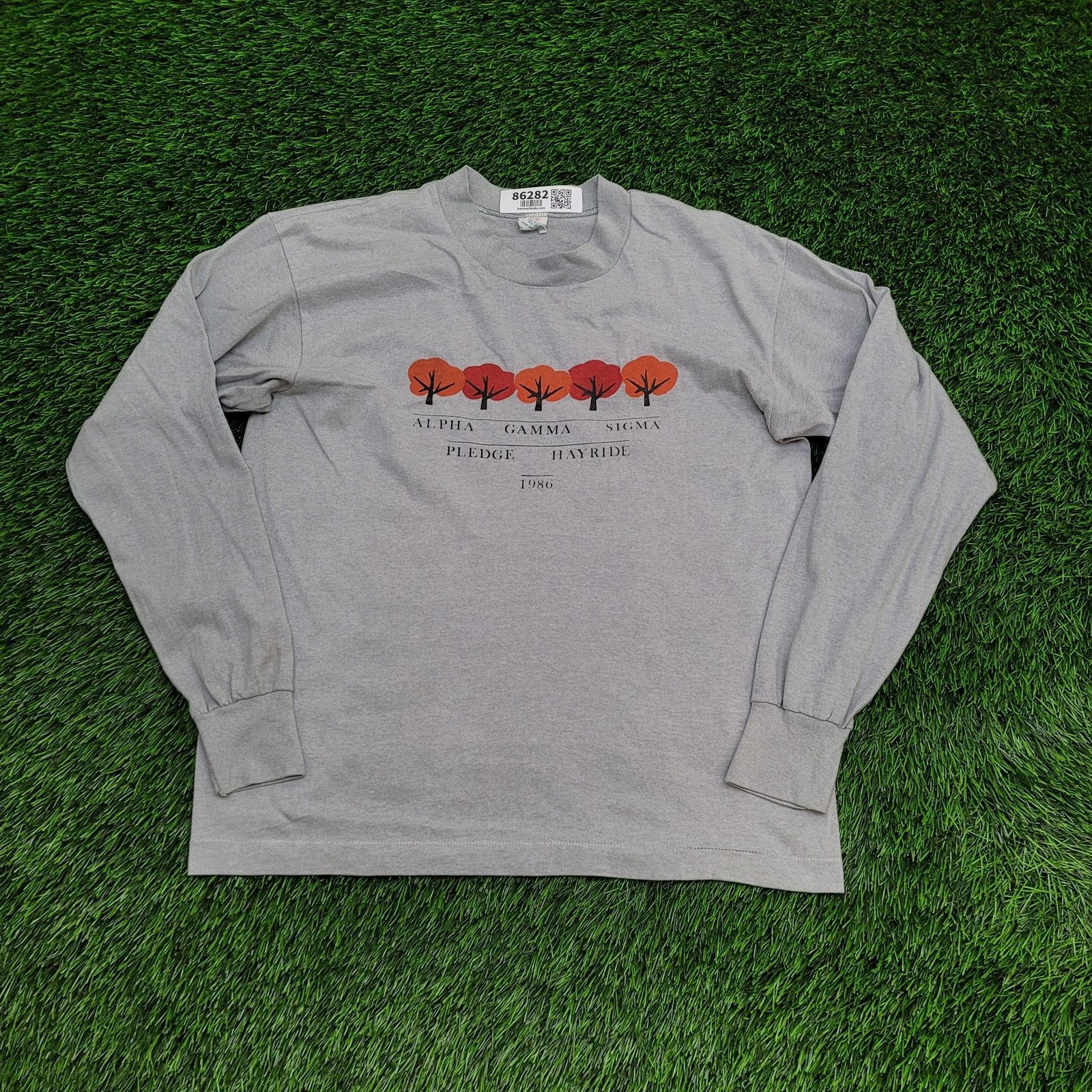 Vintage VTG 80s Alpha-Gamma-Sigma AGS Long-Sleeve Shirt S/M USA Size US S / EU 44-46 / 1 - 1 Thumbnail