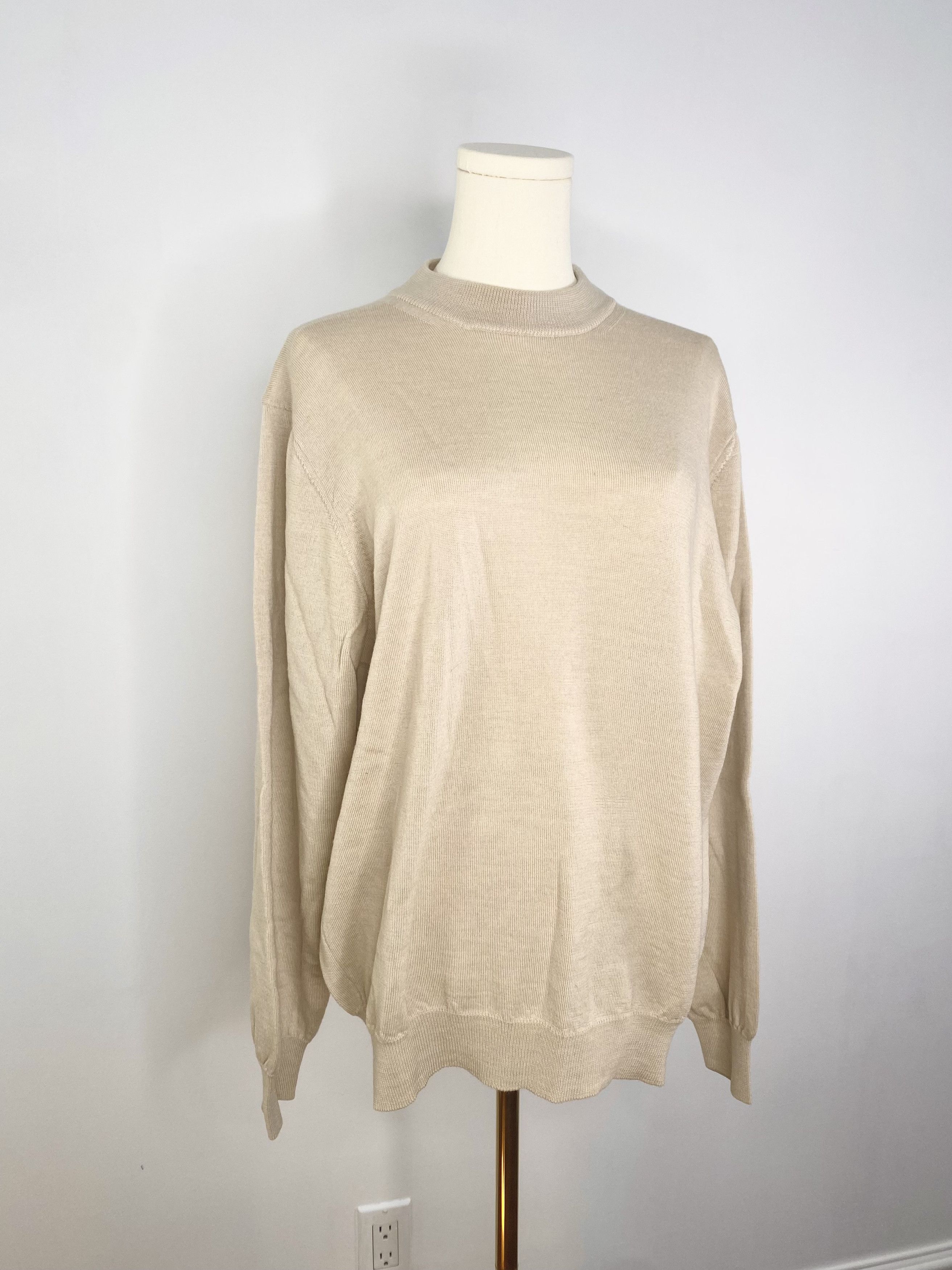 Vintage 100% Merino Wool Beige Sweater - Strada Italy Size US L / EU 52-54 / 3 - 4 Thumbnail