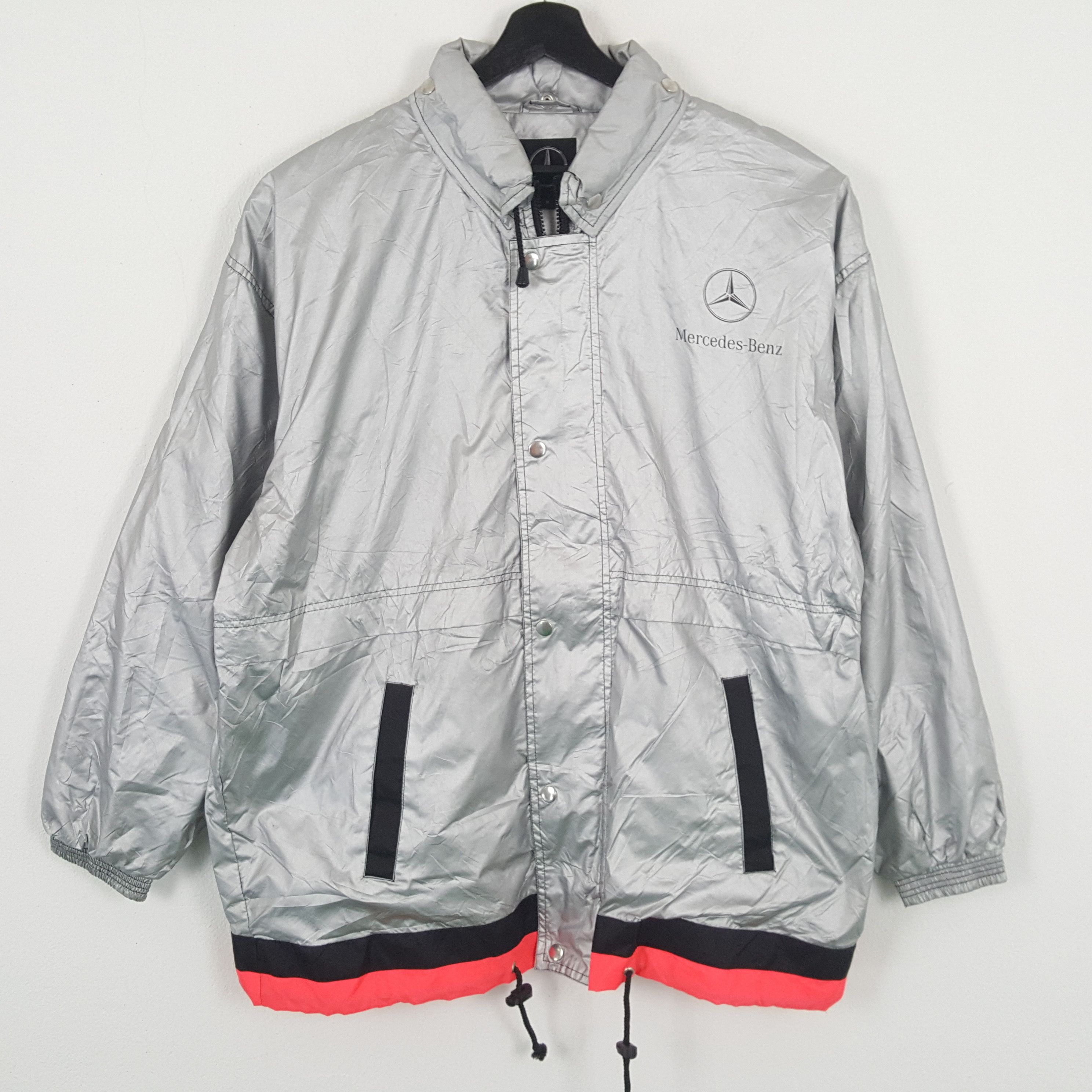 image of Mercedes Benz Luxury Motorsports Windbreaker Jacket in Silver, Men's (Size 2XL)