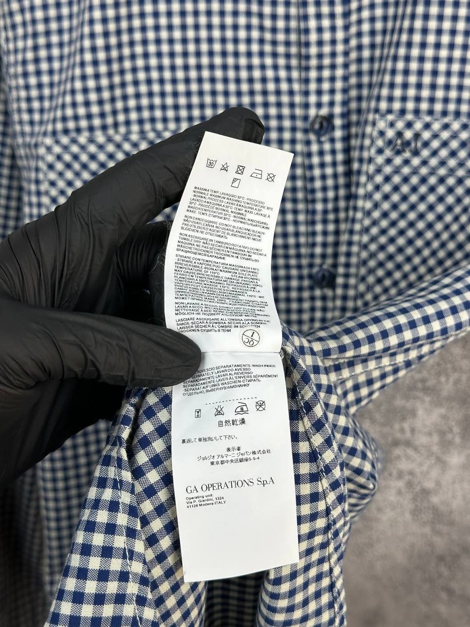 Armani Armani Jeans Micro Check Button Up Shirt Blue/White Pockets Size US M / EU 48-50 / 2 - 15 Thumbnail