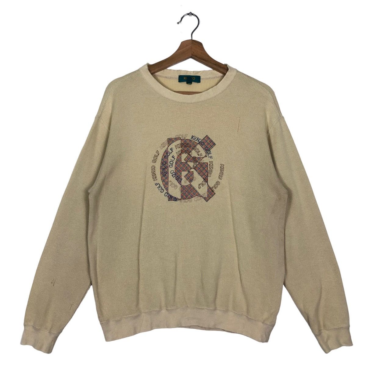 Japanese Brand 🔥90’s Vintage Distressed Sweatshirt Kenzo Embroidery Logo Size US M / EU 48-50 / 2 - 1 Thumbnail