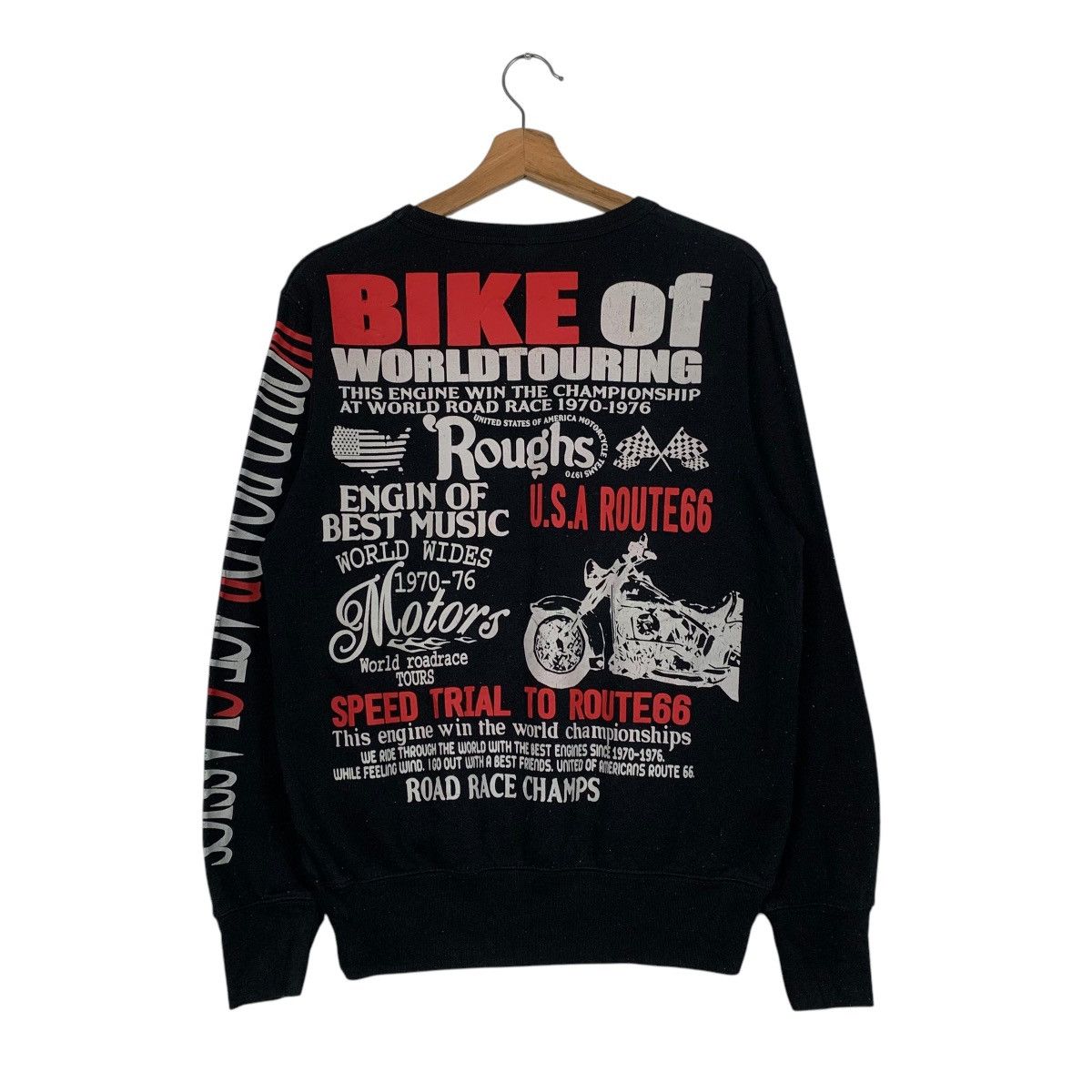 Japanese Brand Rough Motorcycle Bike Of World Touring Crewneck Sweatshirt Size US L / EU 52-54 / 3 - 1 Thumbnail