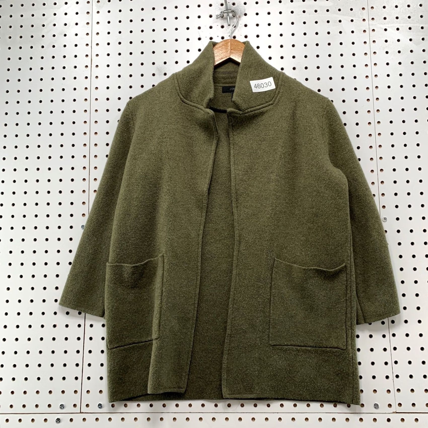 J.Crew J. Crew Merino Wool Cardigan Sweater Jacket Womens XS Olive Green Open Front Size XS / US 0-2 / IT 36-38 - 2 Thumbnail
