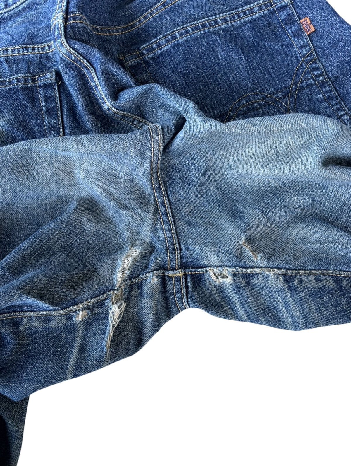 Edwin 🔥EDWIN 505xx SELVEDGE BAGGY JEANS RIPPED DISTRESSED DENIM Size US 33 - 14 Thumbnail