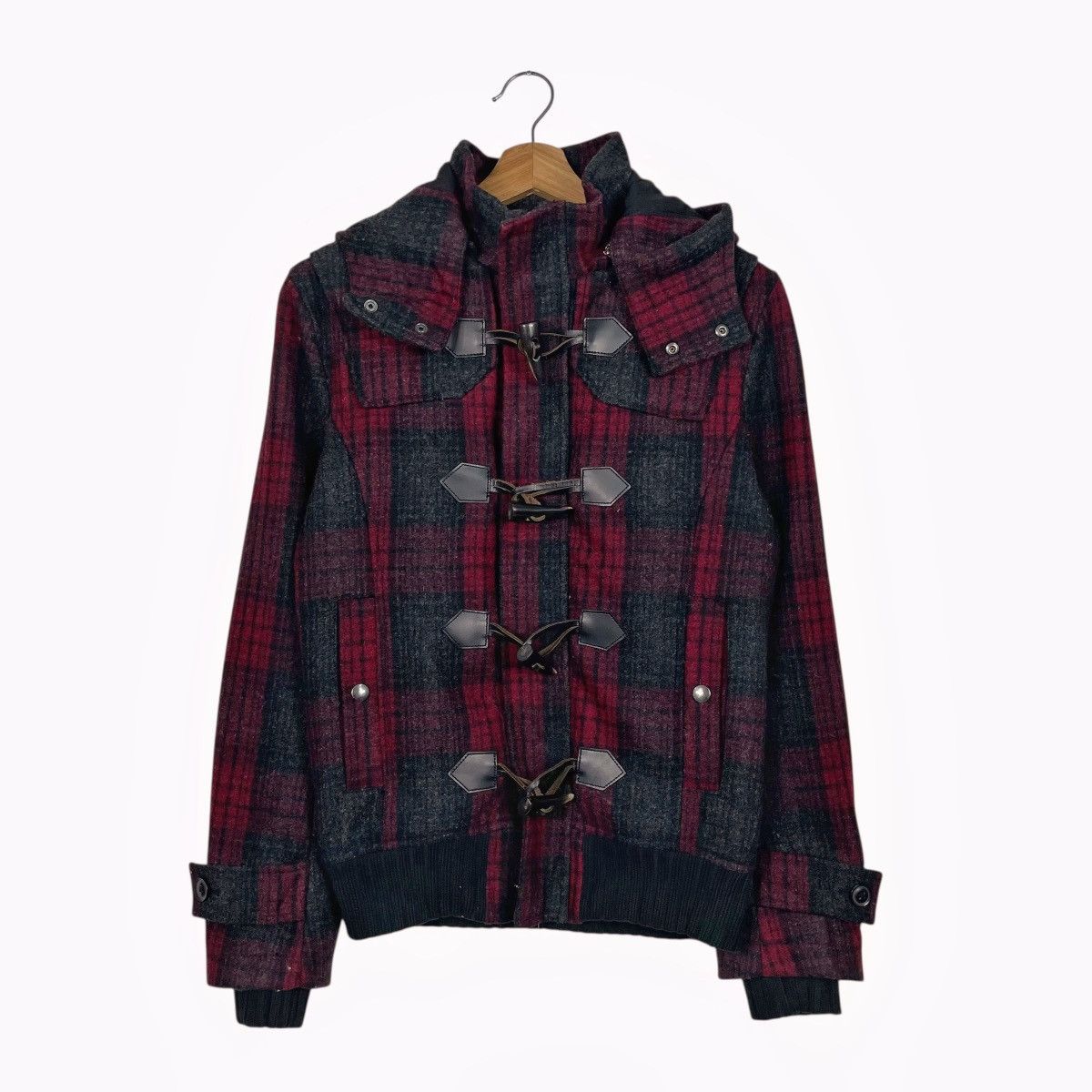 BIGI Men’s Bigi Wool Tartan Duffle Jacket Size US S / EU 44-46 / 1 - 1 Thumbnail