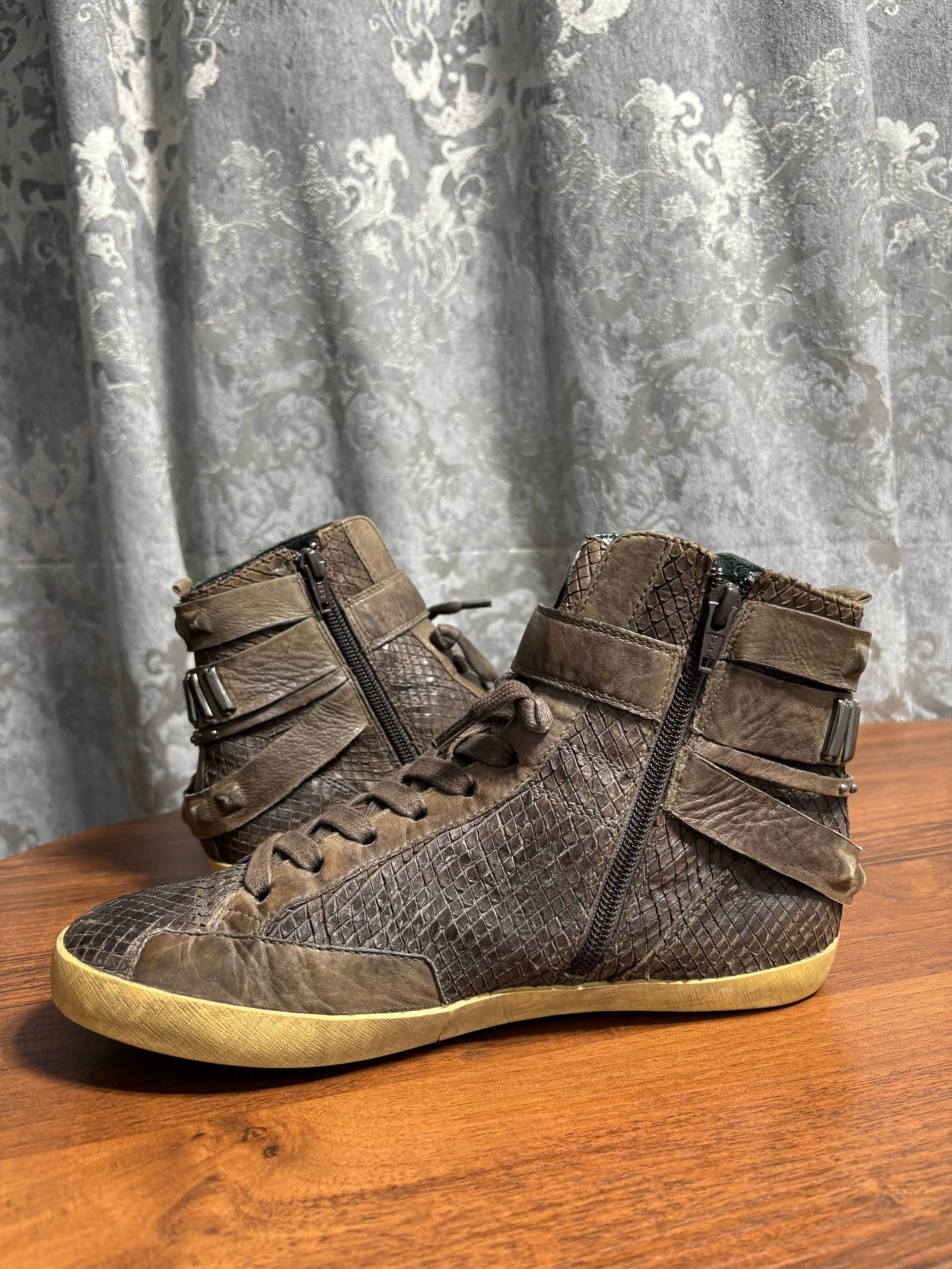 Other AS 98 type Python Studded High Top Leather Sneakers Size US 6 / EU 39 - 6 Thumbnail