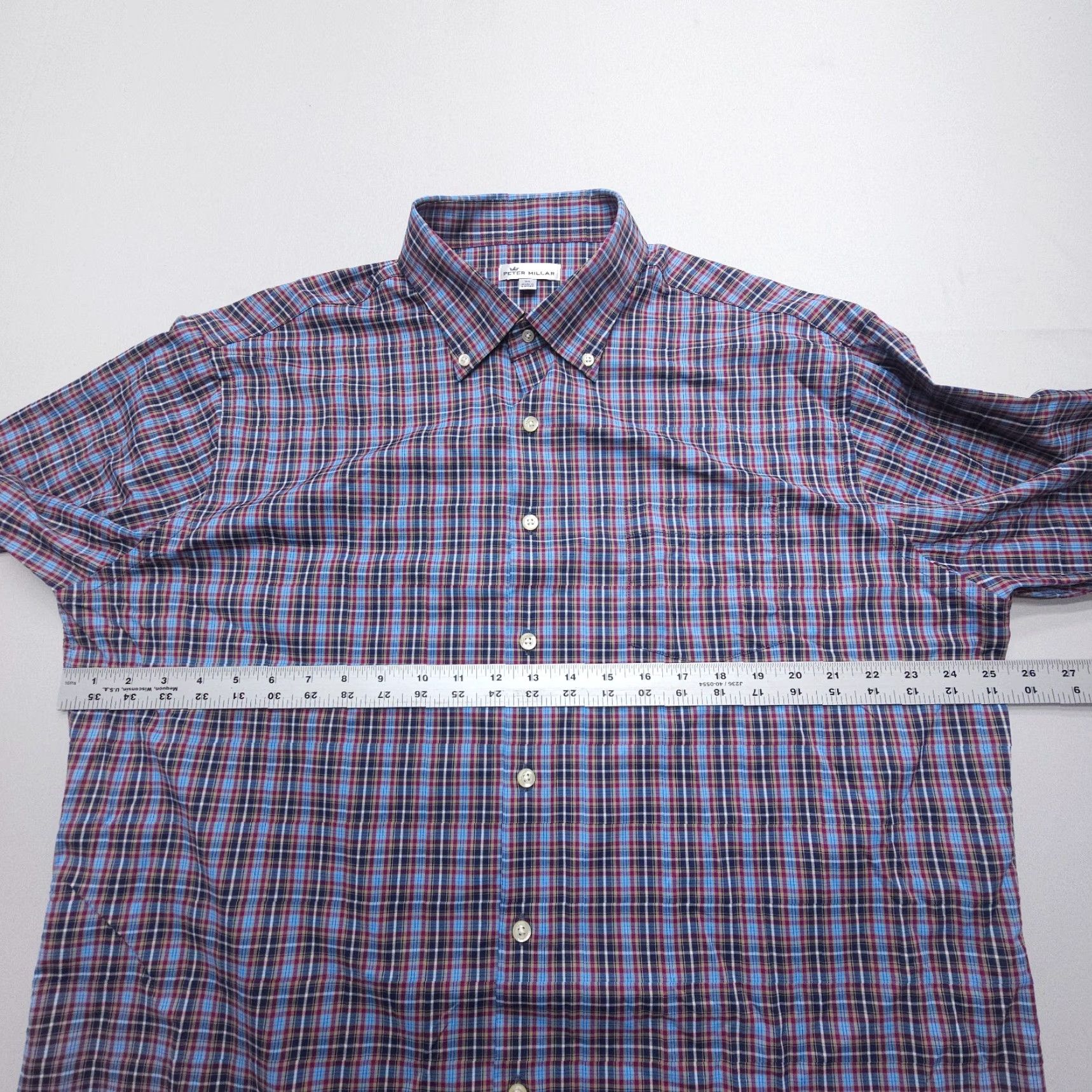 Peter Millar VINTAGE Peter Millar Lawson Performance Tattersall Button Shirt XL Stretch Talisker Club Size US XL / EU 56 / 4 - 7 Thumbnail