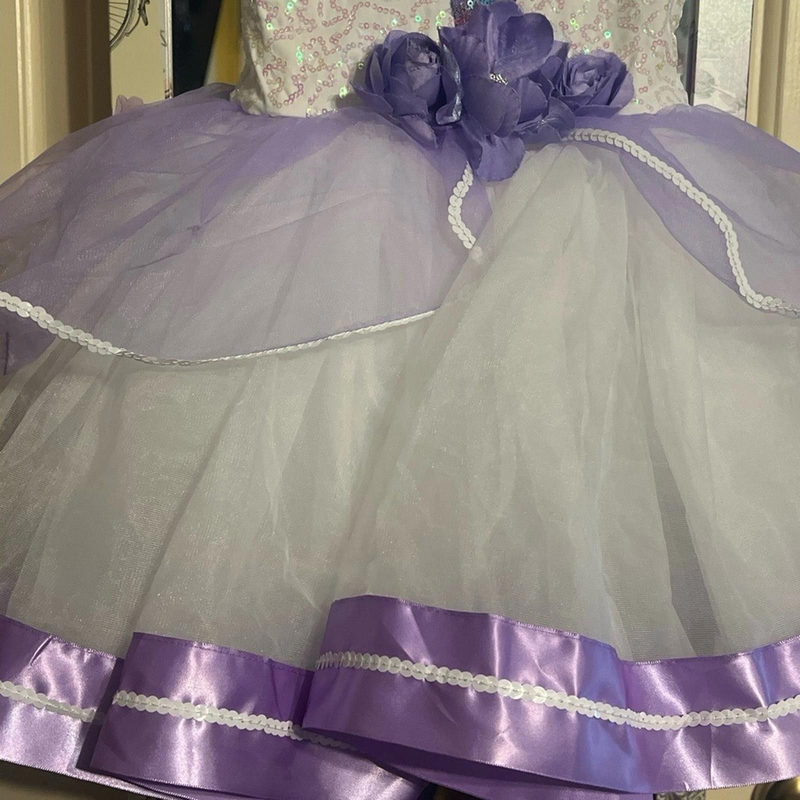 Stuart Weitzman WEISSMAN Kids 7/8 IC Purple Sequin Lyrical Dance Costume Size ONE SIZE - 5 Thumbnail