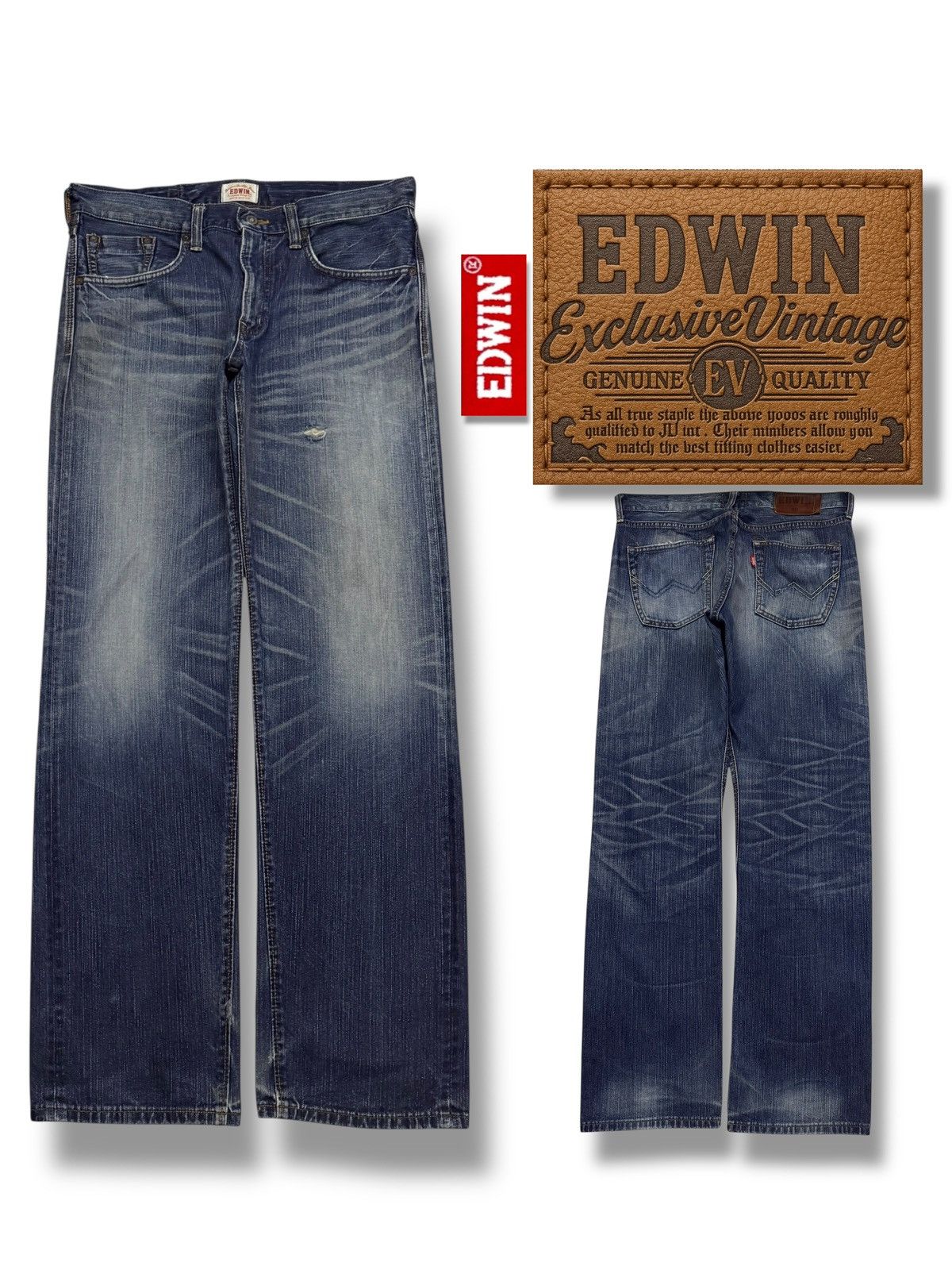 Edwin Vintage 00s Edwin 403XV Denim jeans | Japan Market | W35 Size US 35 - 1 Thumbnail