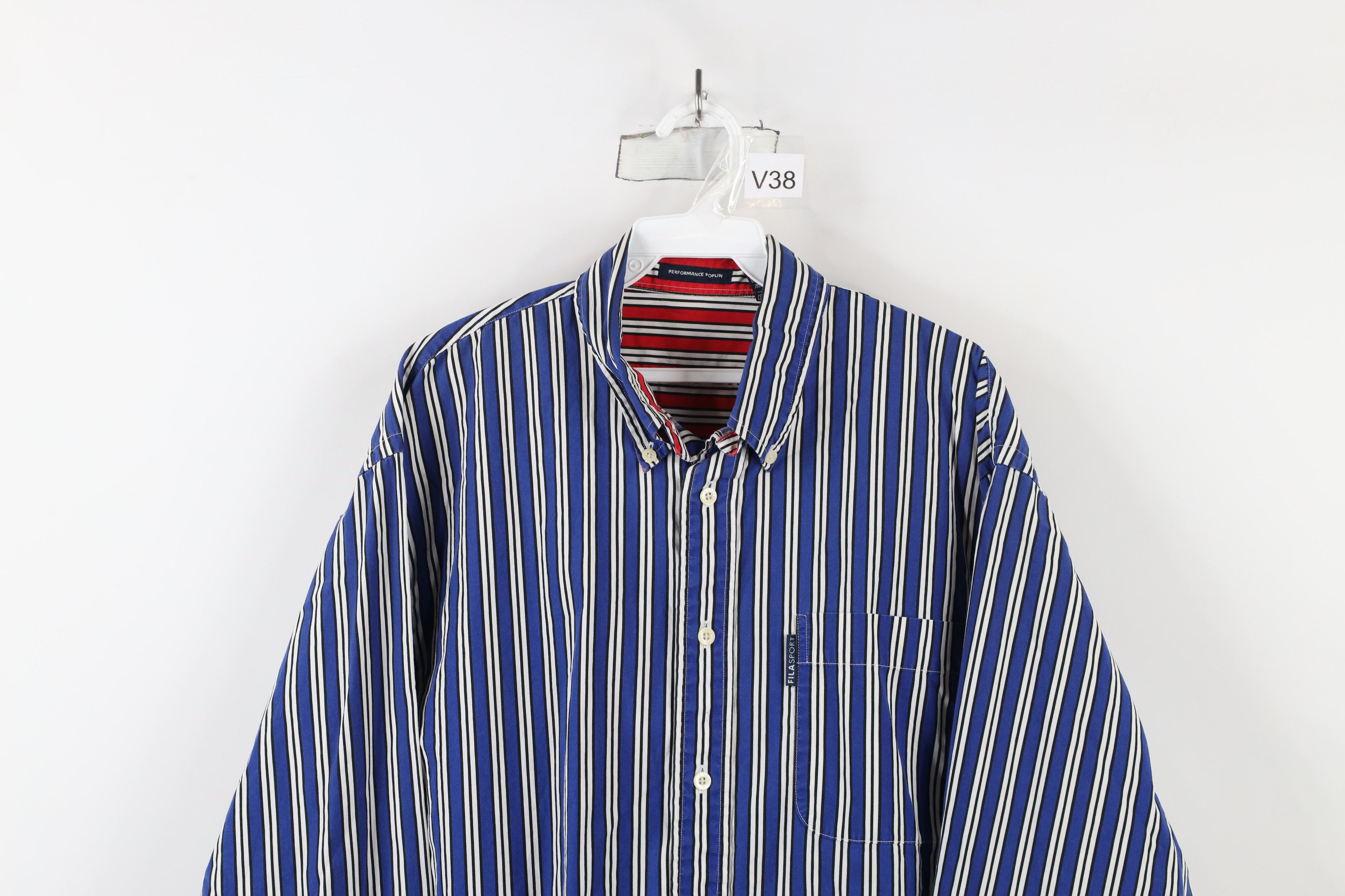 Fila × Vintage Vintage 90s Fila Sport Poplin Cotton Button Down Shirt Size US L / EU 52-54 / 3 - 2 Thumbnail