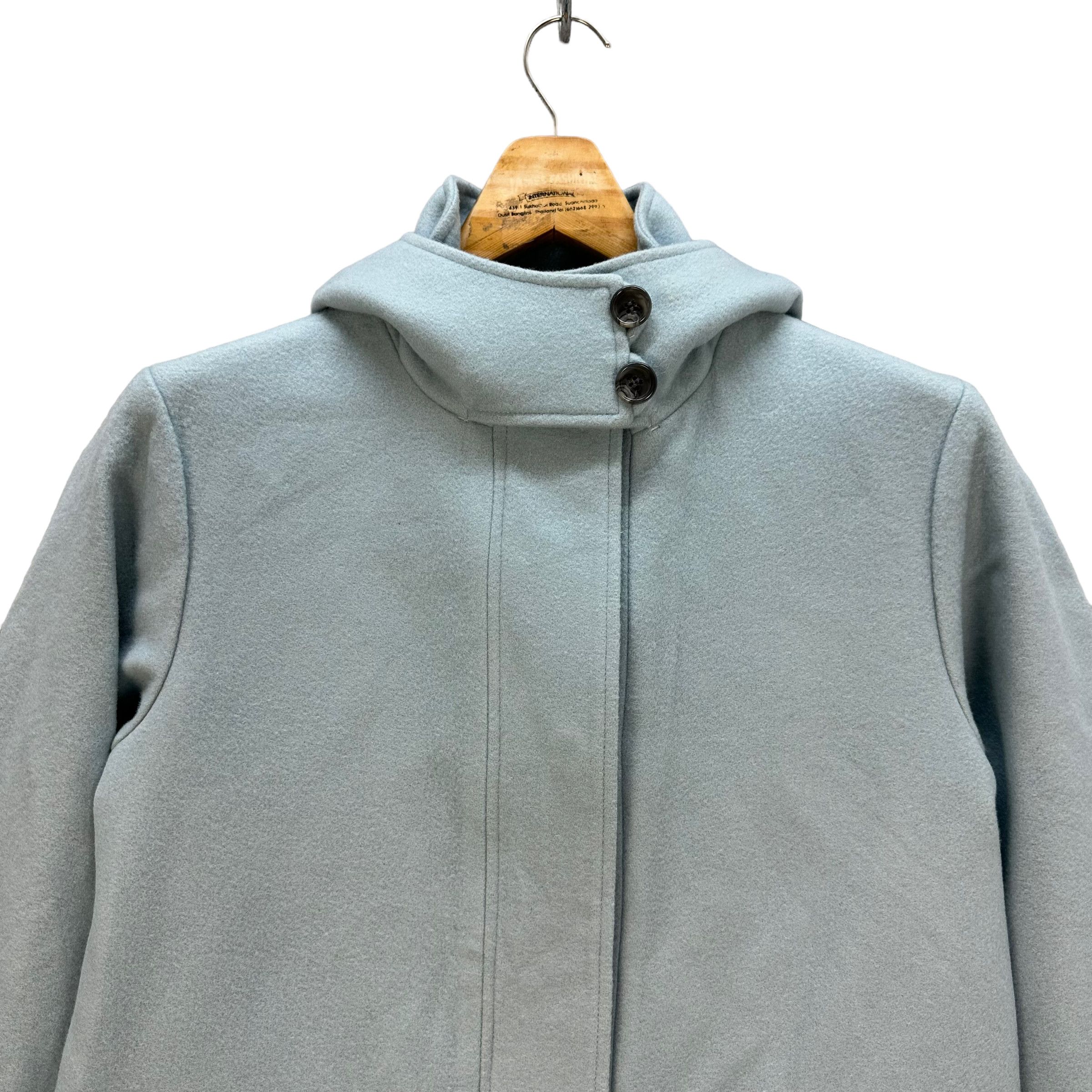 Theory THEORY HOODED BABY BLUE WOOL LONG COAT #8042-198 Size M / US 6-8 / IT 42-44 - 6 Thumbnail