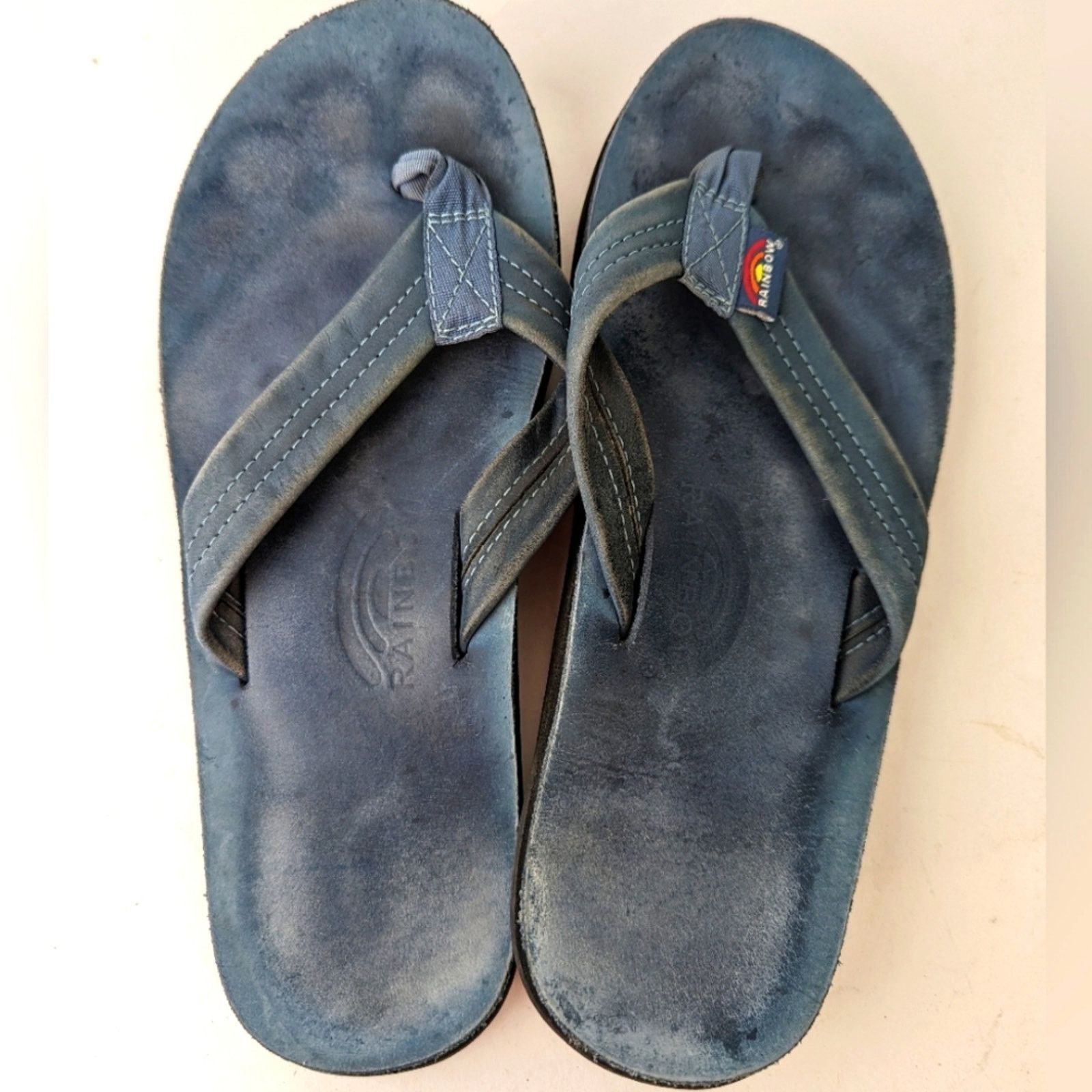 Rainbow Rainbow Classic Leather Sandals Blue Size US 8 / IT 38 - 1 Thumbnail