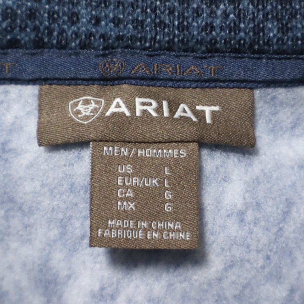 Ariat Ariat Wesley Striped Mock Long Sleeve Sweater Blue Men's L Size US L / EU 52-54 / 3 - 5 Thumbnail