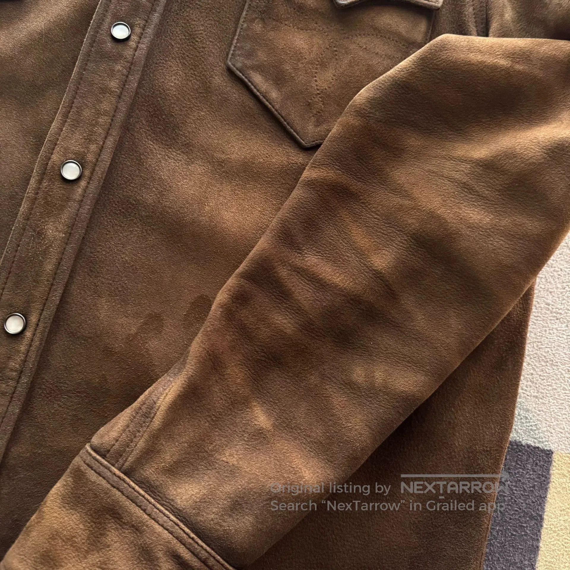 RRL Ralph Lauren RRL Distressed Suede Shirt. Size US XL / EU 56 / 4 - 5 Thumbnail