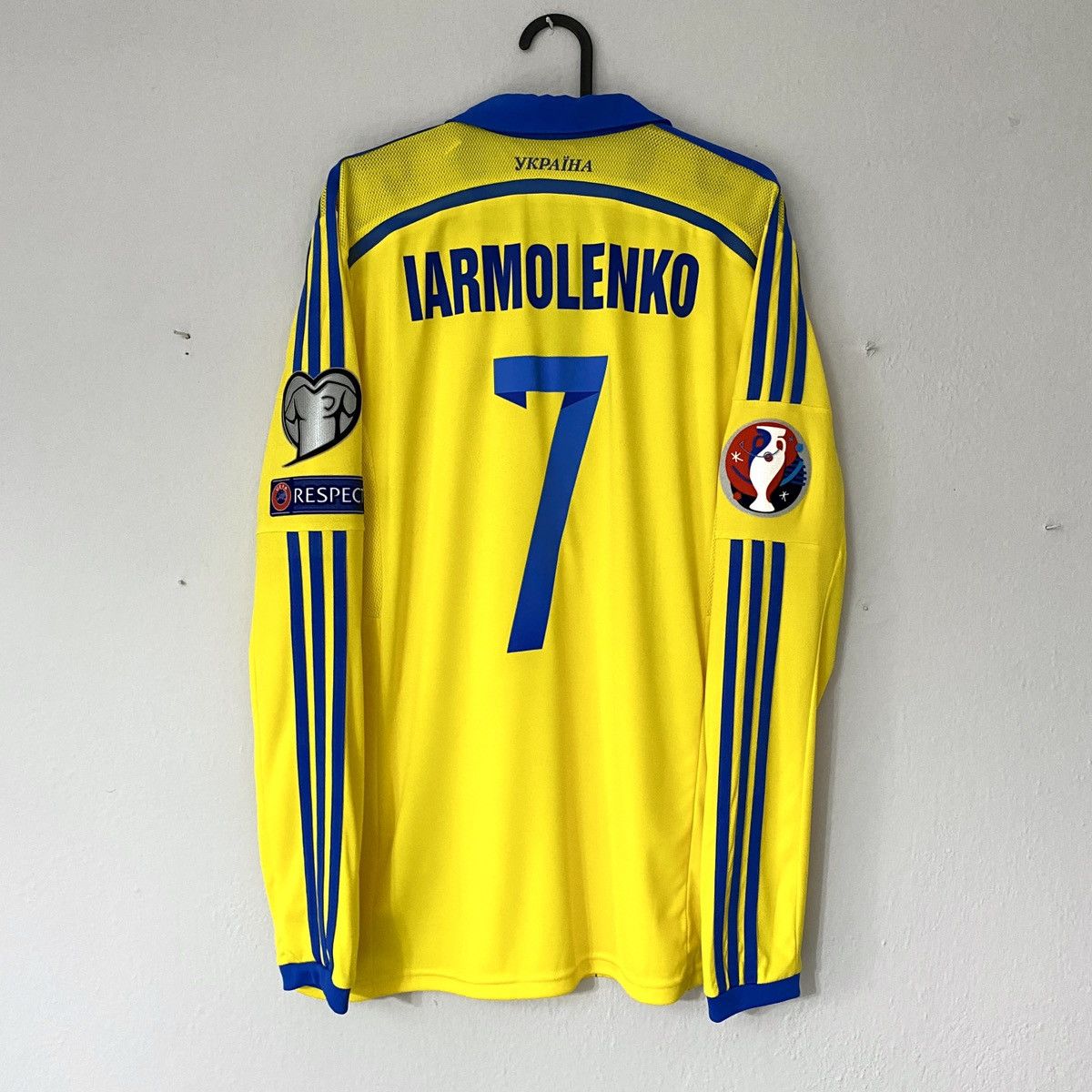 Adidas 2014 2016 GAME ISSUE Ukraine Yarmolenko Adidas Soccer Jersey Size US M / EU 48-50 / 2 - 10 Thumbnail