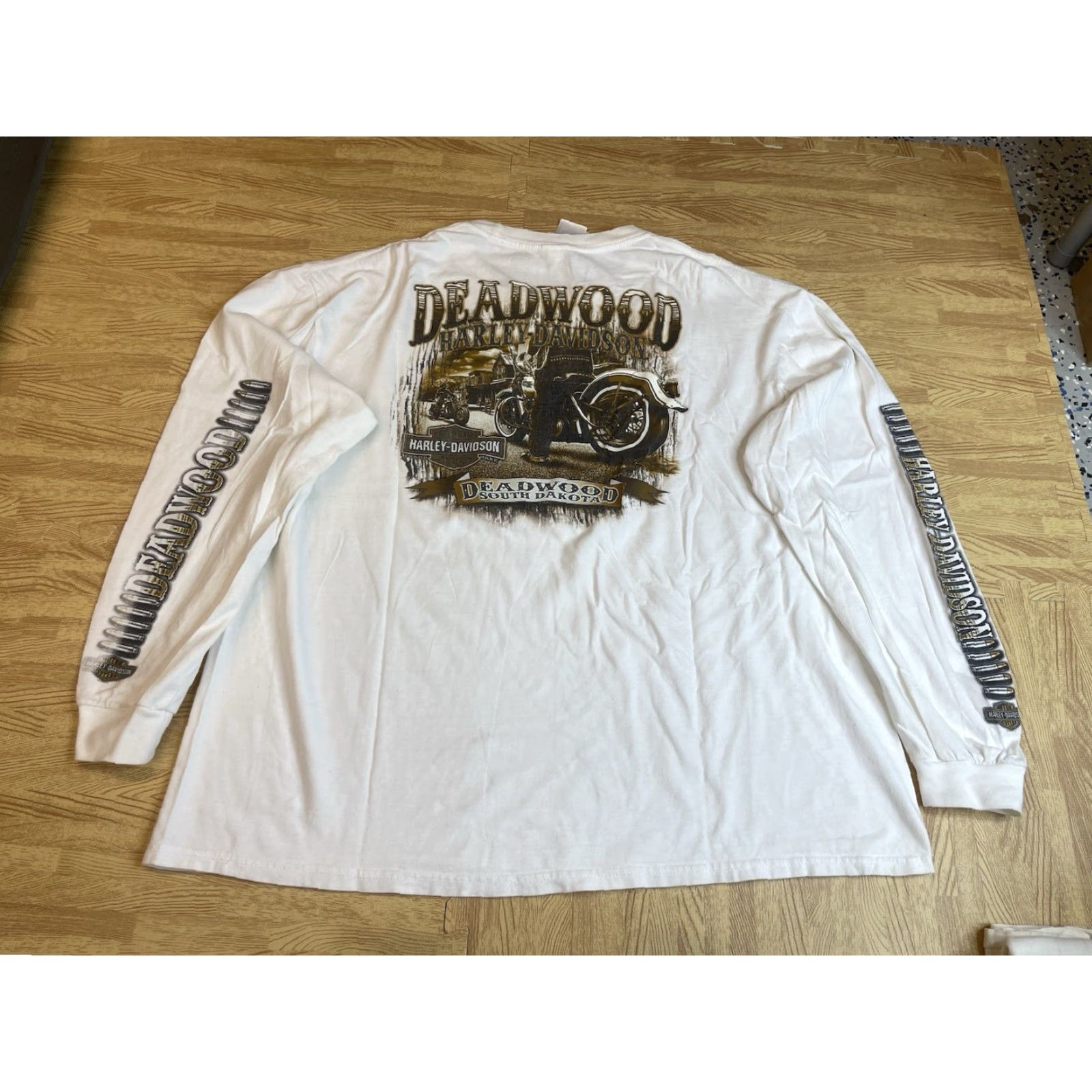 Harley Davidson VINTAGE Harley-Davidson Long Sleeve T-Shirt 2XL White Crew Neck 90s Biker Motorcycle Graphic Men Size US XXL / EU 58 / 5 - 2 Thumbnail