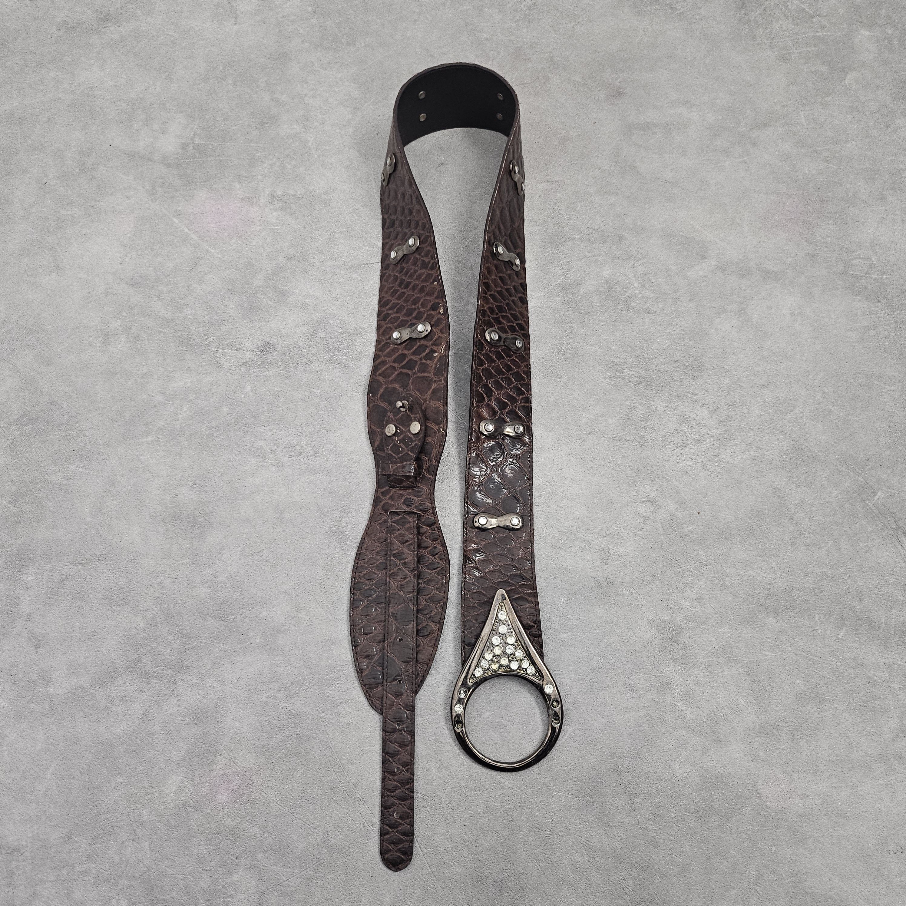 Arnaldo bassini Brown Crystal Snakeskin Belt