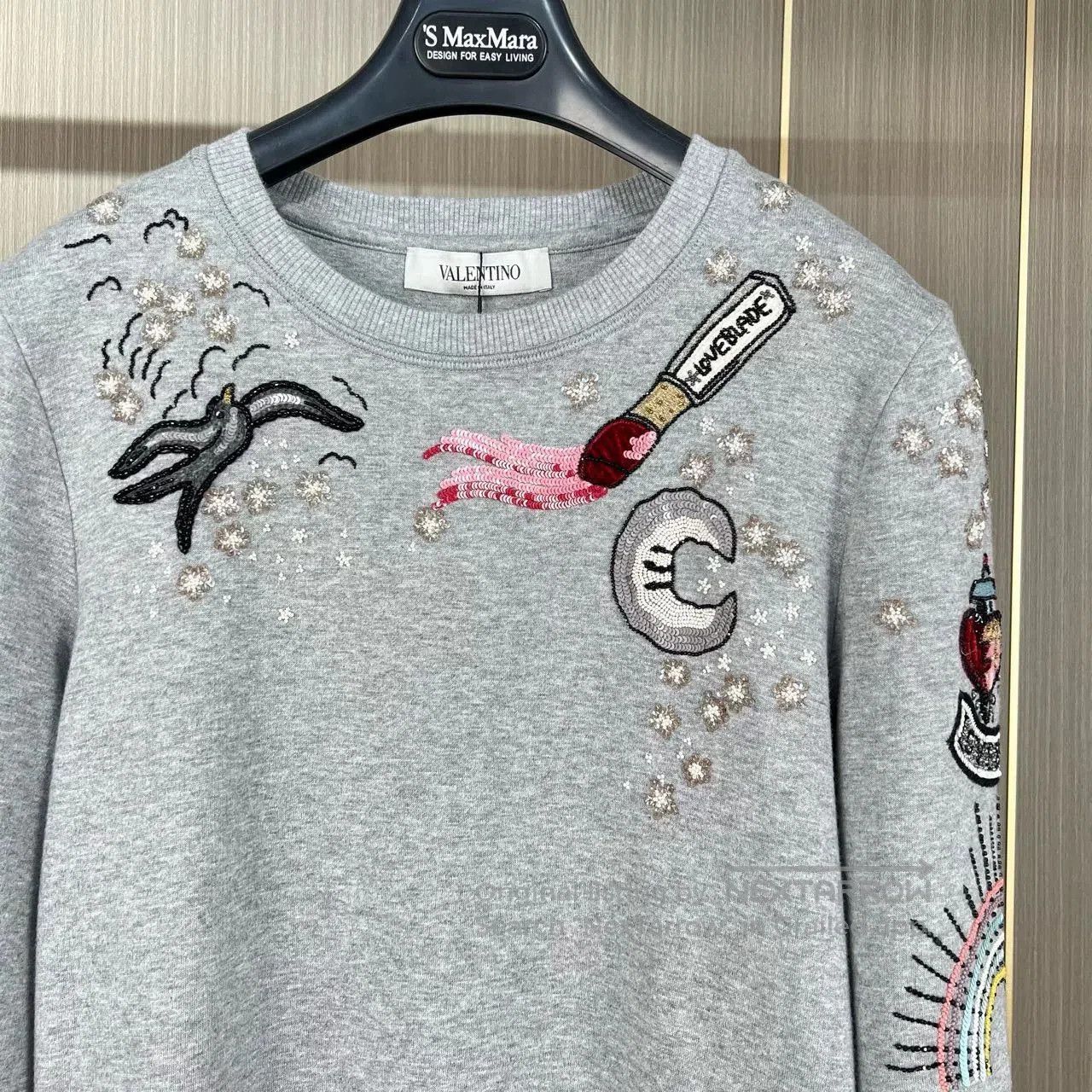 Valentino Valentino Rainbow Heart Beaded Sequin Sweater. Size S / US 4 / IT 40 - 3 Thumbnail