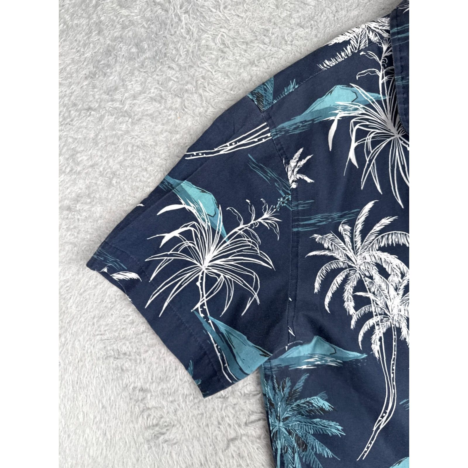 Vintage Original Deluxe Shirt Men XL Blue Floral Hawaiian Button Up Cotton Size US XL / EU 56 / 4 - 3 Thumbnail