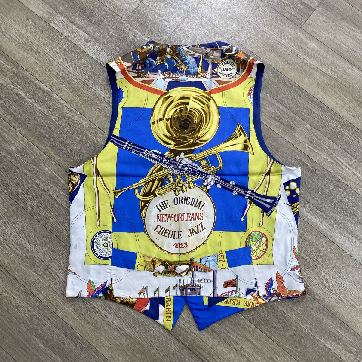 Hermes 1990s Vintage Hermes Paris New Orlens Creole Jazz Silk Vest Size US M / EU 48-50 / 2 - 18 Thumbnail