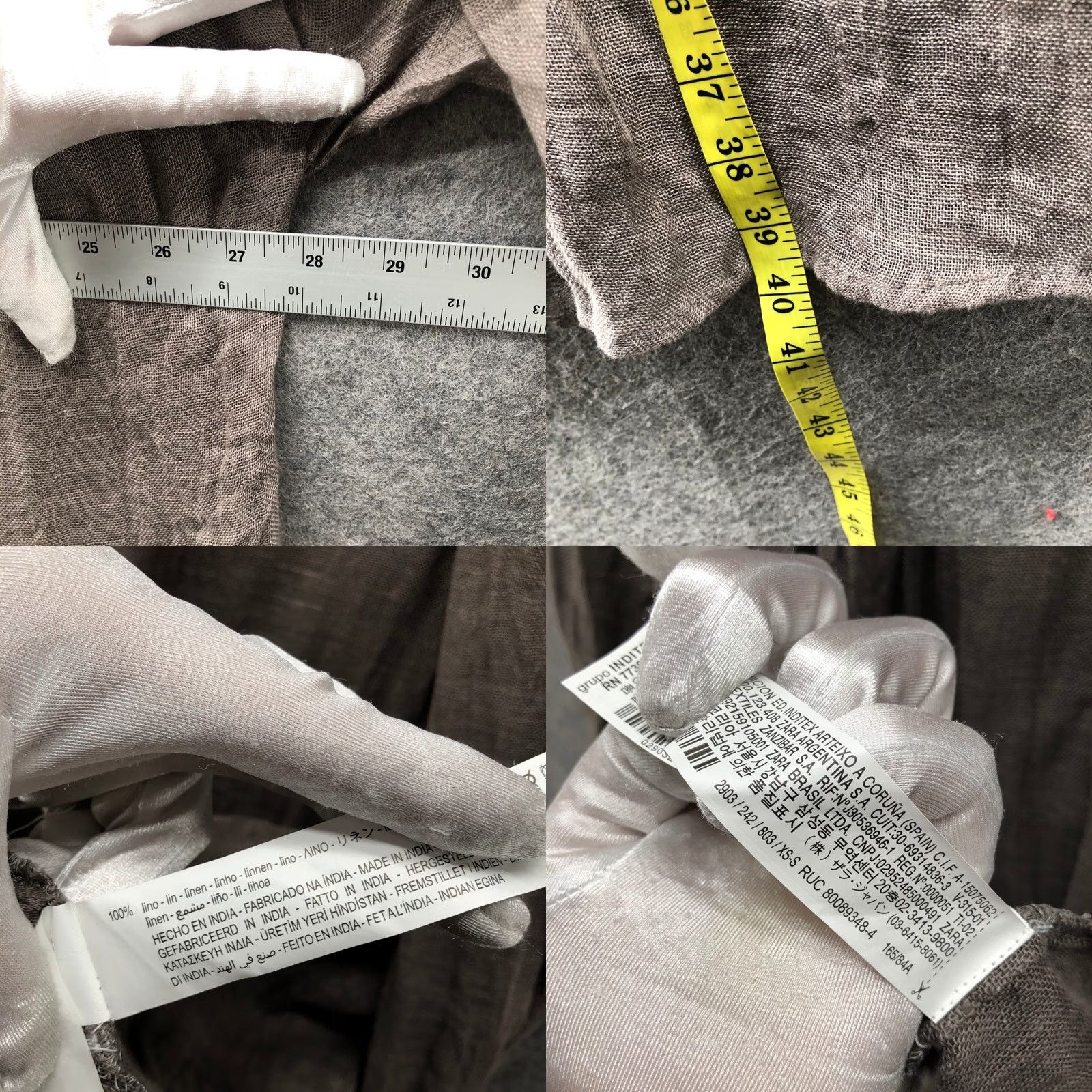 Zara VINTAGE Zara 100% Linen Open Front Kimono Cardigan Womens XS-S Brown Gauze Longline Size XS / US 0-2 / IT 36-38 - 8 Thumbnail