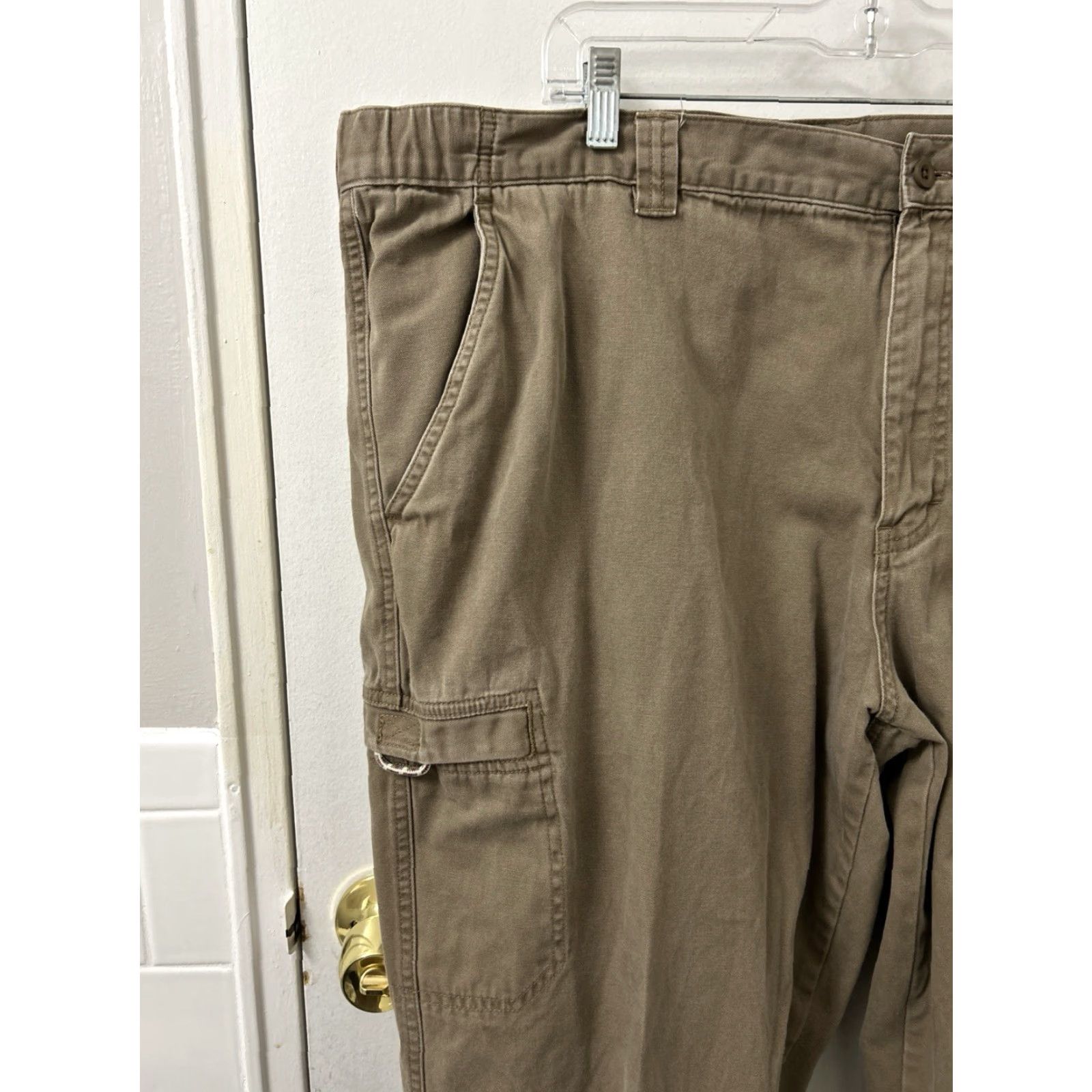 Vintage LL Bean Cargo Pants Mens 44x30 Brown Cotton Relaxed Straight Leg Trousers 240793 Size US 44 / EU 60 - 5 Thumbnail