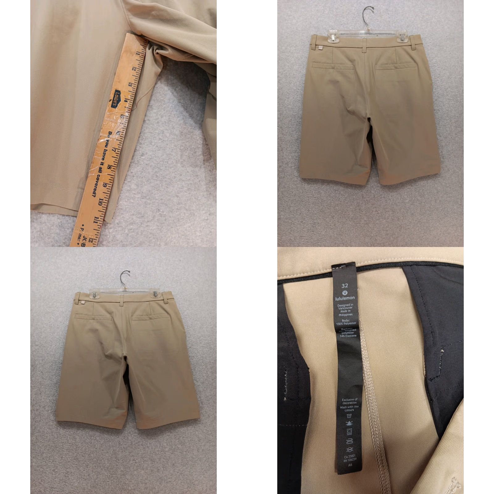 Lululemon Lululemon Mens Shorts 32 Beige Chino Casual Flat Front Breathable Stretch Pockets Easy Care Drawstring 11 Inseam Travel Workwear Size US 32 / EU 48 - 8 Thumbnail