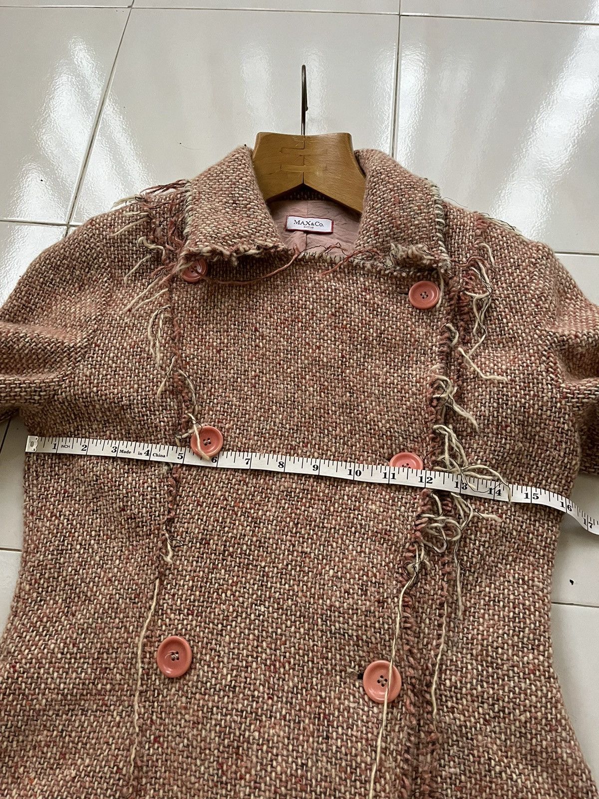 MAX&Co. × Max Mara Rare 💥 Max & Co by Max Mara Tweed Coat Size XS / US 0-2 / IT 36-38 - 8 Thumbnail