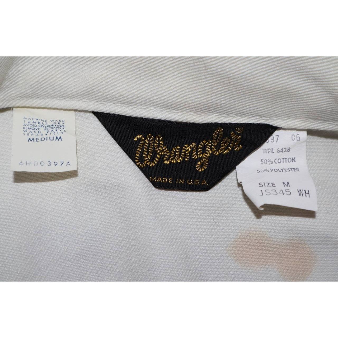 Wrangler Vintage Wrangler Brush Popper White Denim Jacket - Size M Size US M / EU 48-50 / 2 - 3 Thumbnail