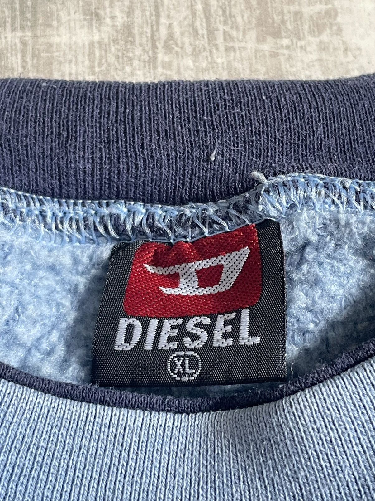 Diesel × Vintage Vintage Diesel 90’s Crewneck Y2K Sweatshirt Blue Big Logo Size US XL / EU 56 / 4 - 7 Thumbnail