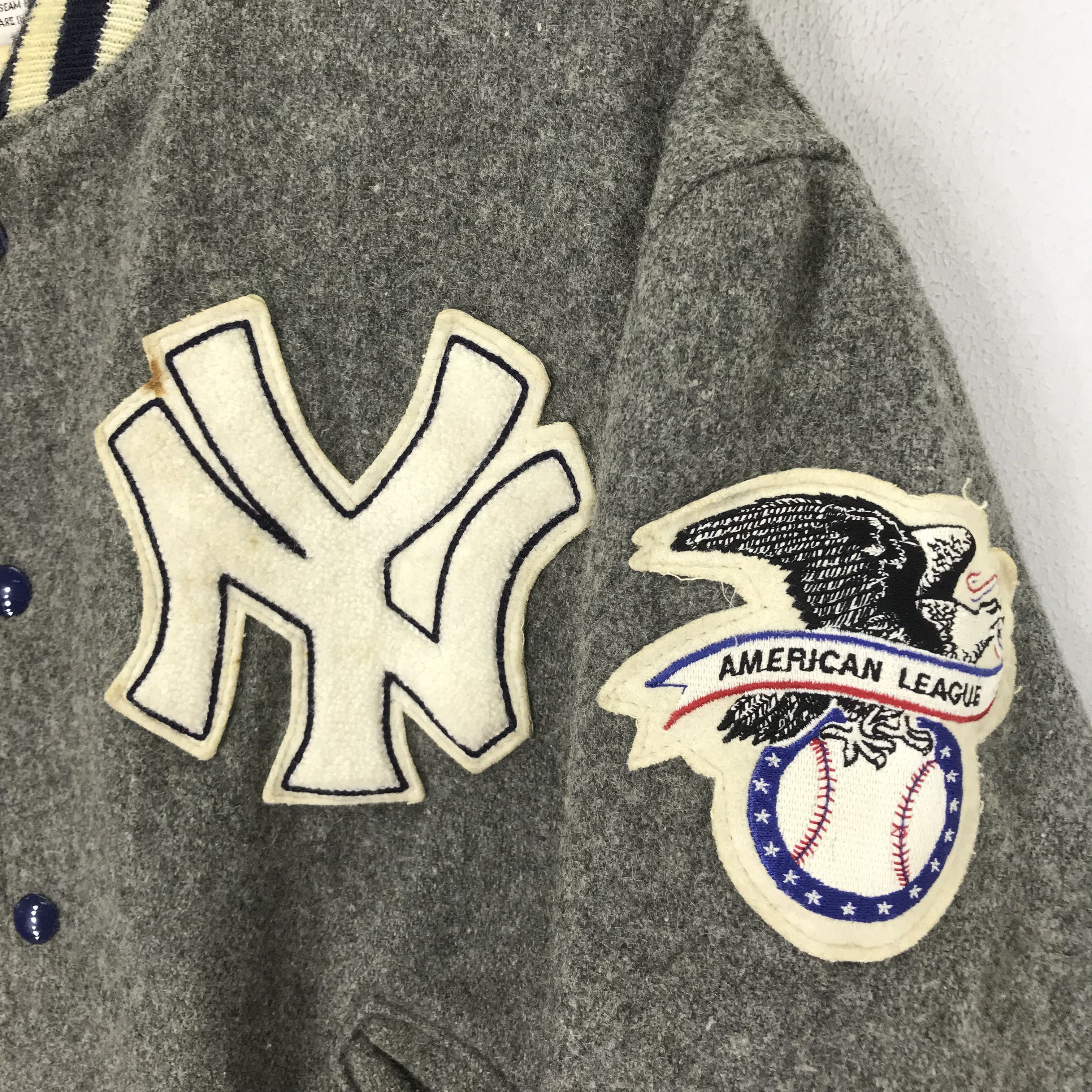 MLB Vintage 90's New York Yankees Wool Varsity Jacket MLB Team Size US L / EU 52-54 / 3 - 6 Thumbnail
