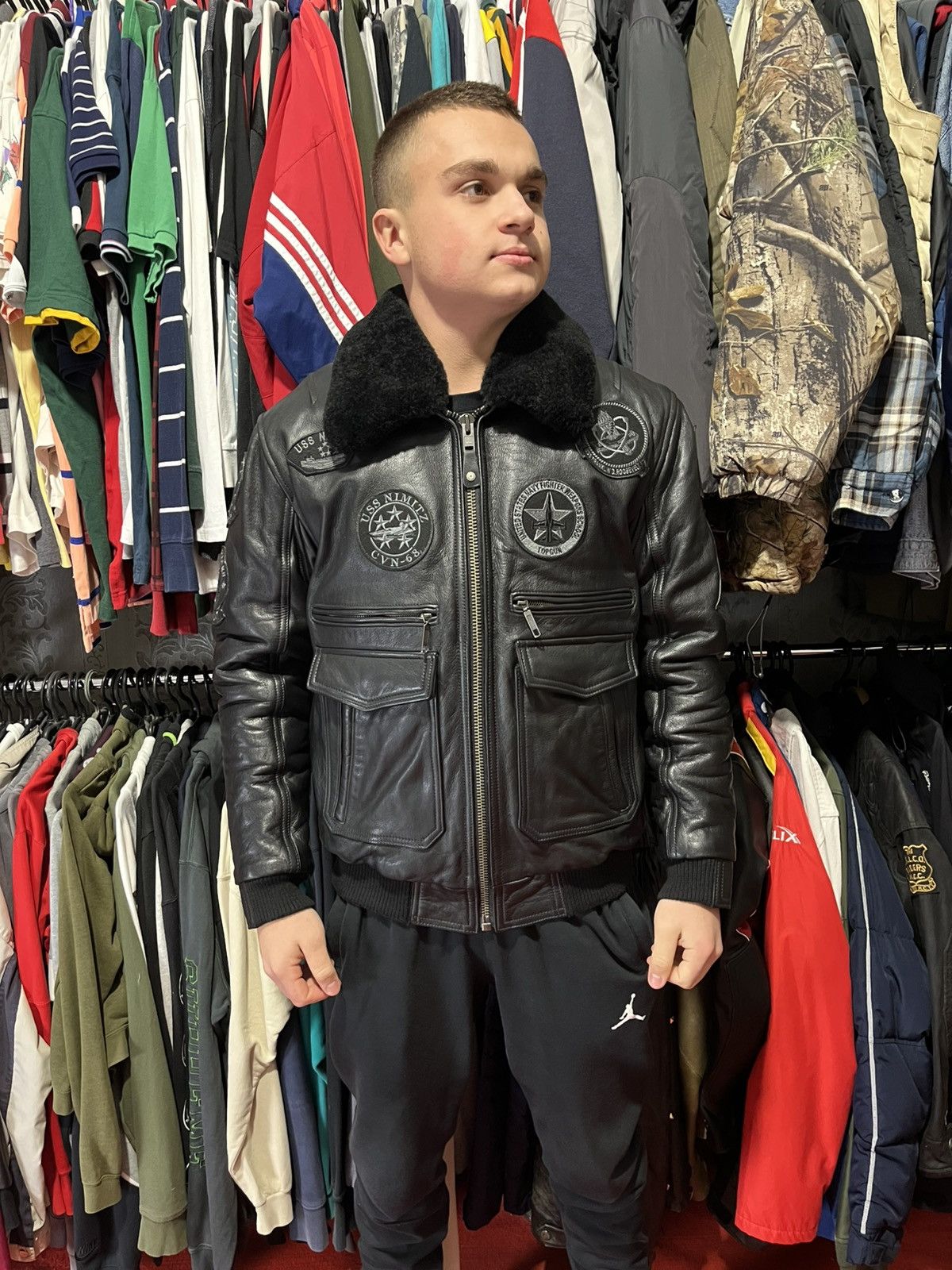 Vintage Vintage Leather Bomber Jacket Top Gan B3 Avirex Y2K Rare Size US M / EU 48-50 / 2 - 3 Thumbnail