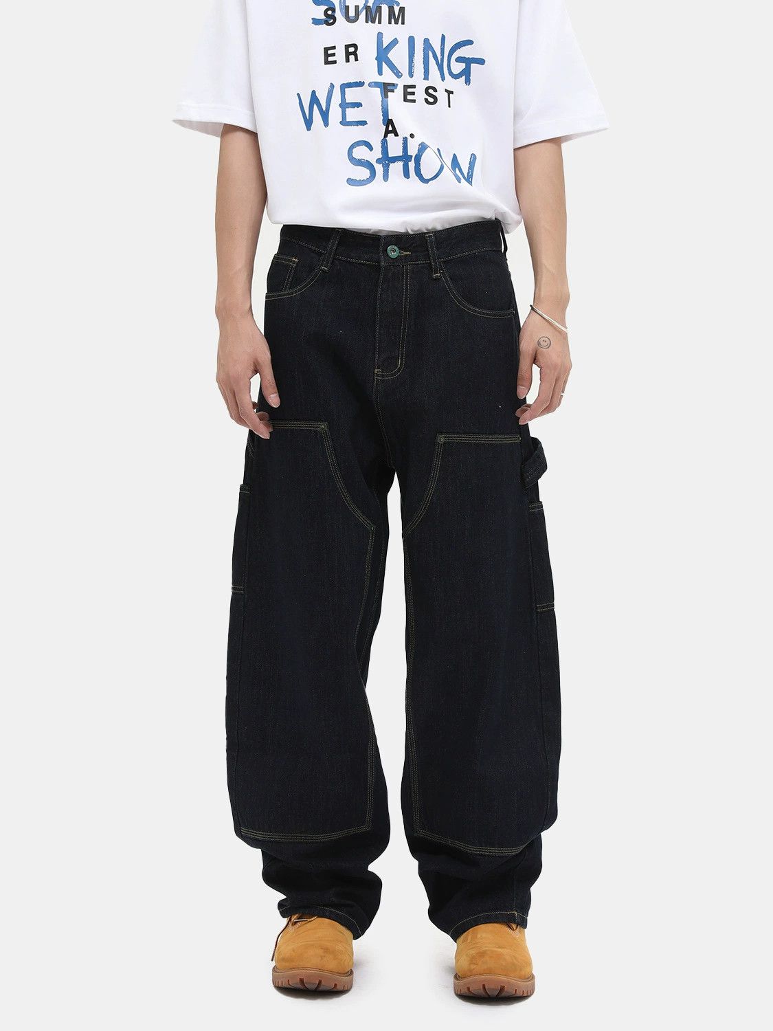 Jean High street cleanfit patchwork multi-pocket work jeans Size US 32 / EU 48 - 1 Thumbnail