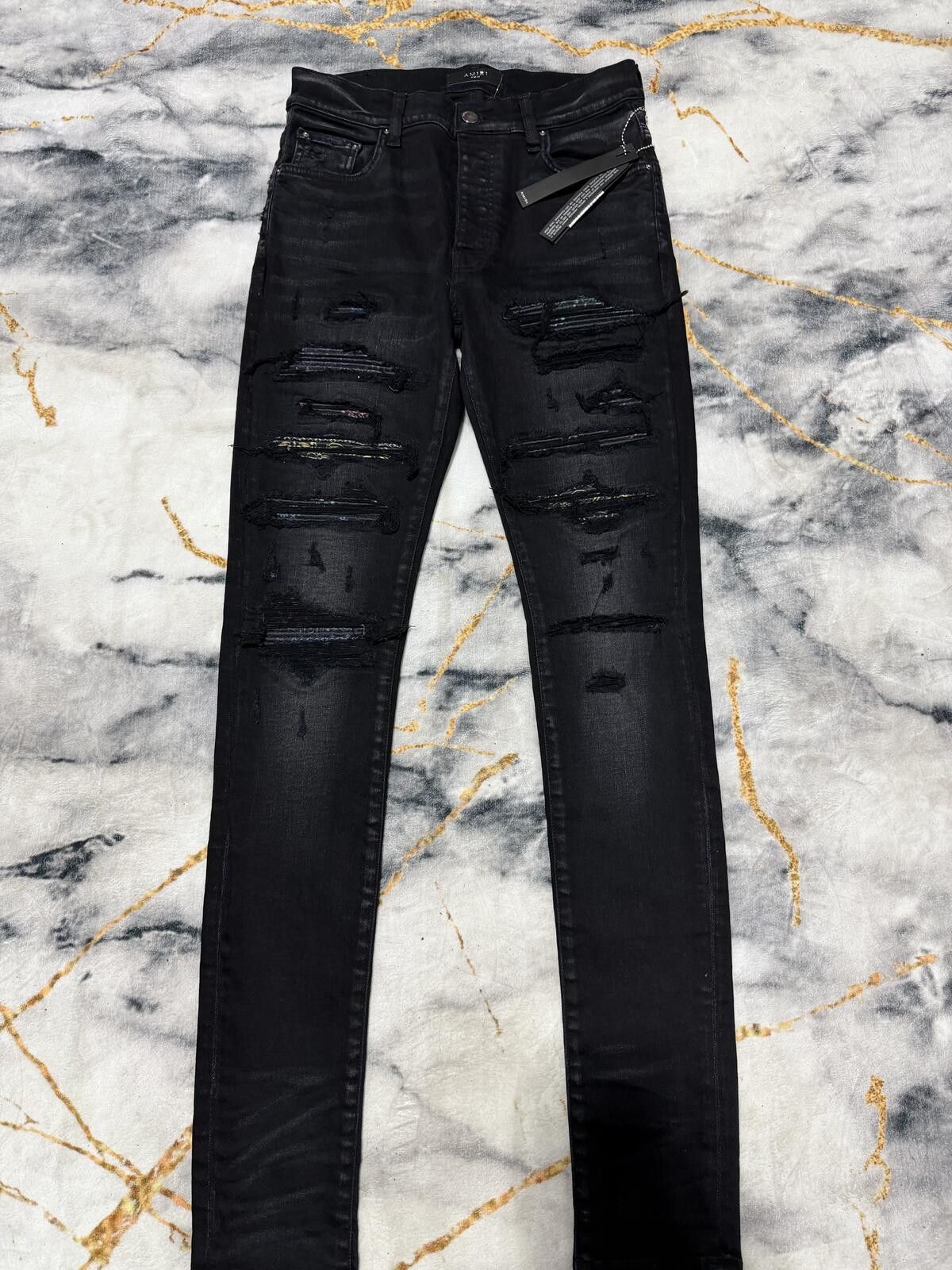 Amiri Amiri Thrasher Rainbow Paisley Black Denim NEW - Sz31 Size US 31 - 1 Thumbnail