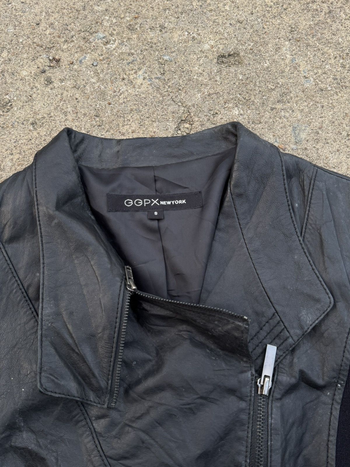 Yasuyuki Ishii Leather Asymmetrical Vkei Japanese Jacket Styled Ggpx Size US S / EU 44-46 / 1 - 4 Thumbnail