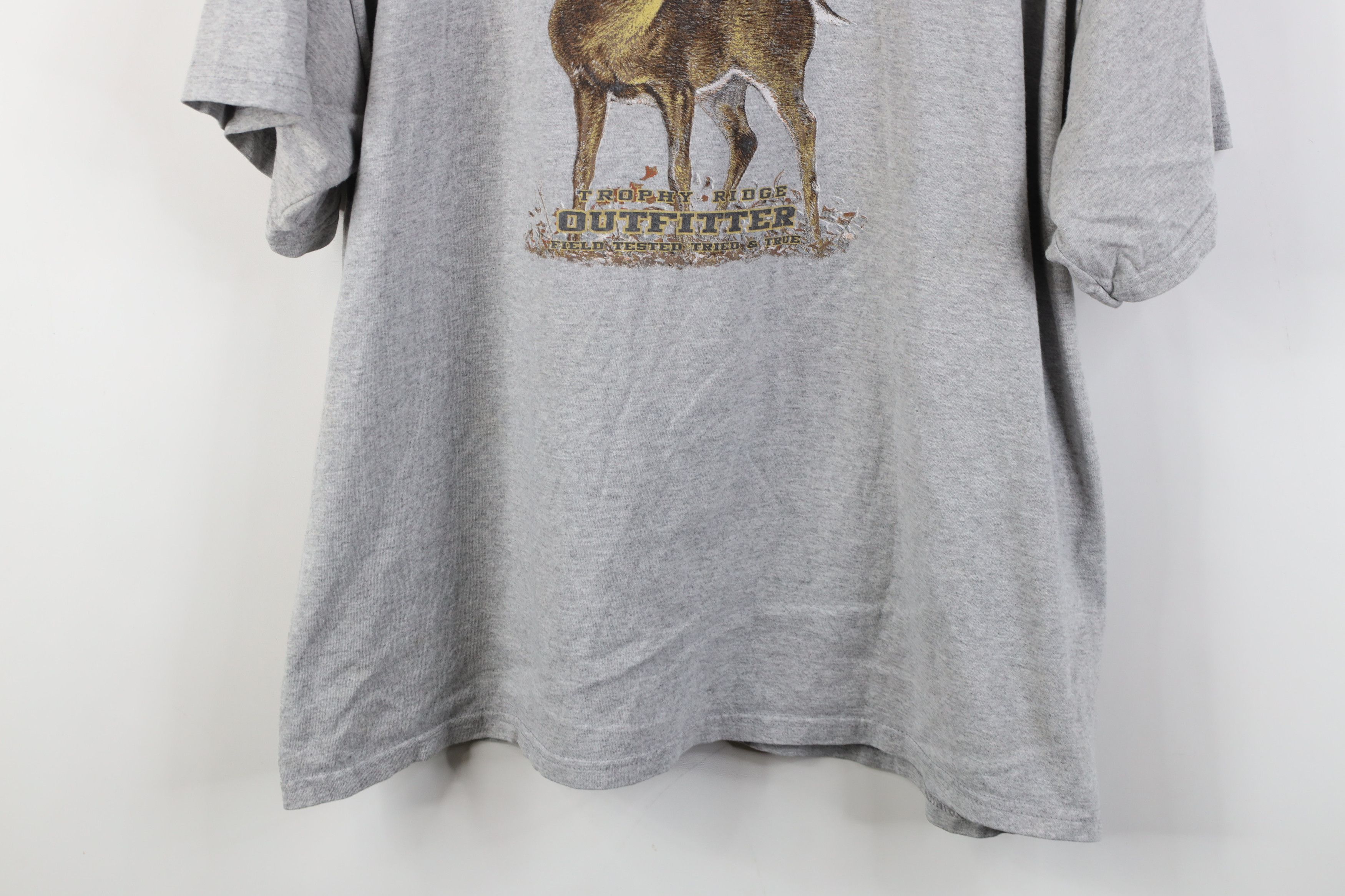 Vintage Vintage 90s Streetwear Nature Deer Buck Hunting T-Shirt Gray Size US XXL / EU 58 / 5 - 3 Thumbnail