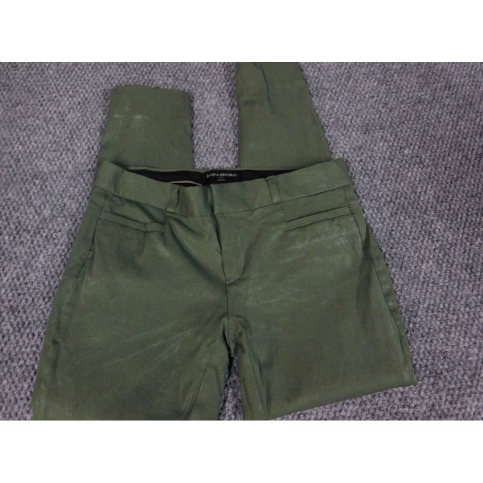 Banana Republic Banana Republic Sloan Chino Pants Womens 0P Petites Green 24in Inseam Crop StretchZipper Regular Straight Cotton Lyocell N/A Size 27" / US 4 / IT 40 - 2 Thumbnail