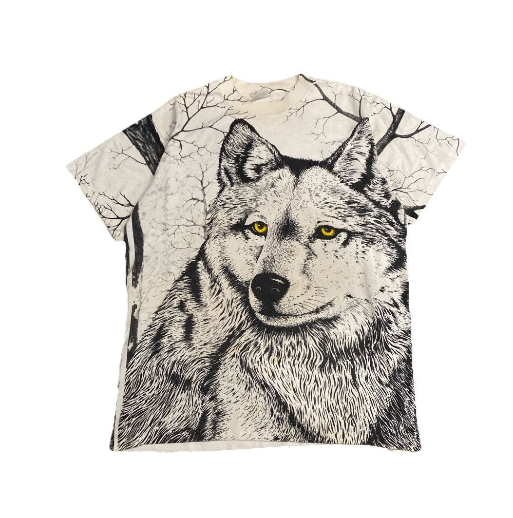 The Mountain Wolf Scenic All Over Print Vintage White T-Shirt Size XL Size US XL / EU 56 / 4 - 1 Thumbnail