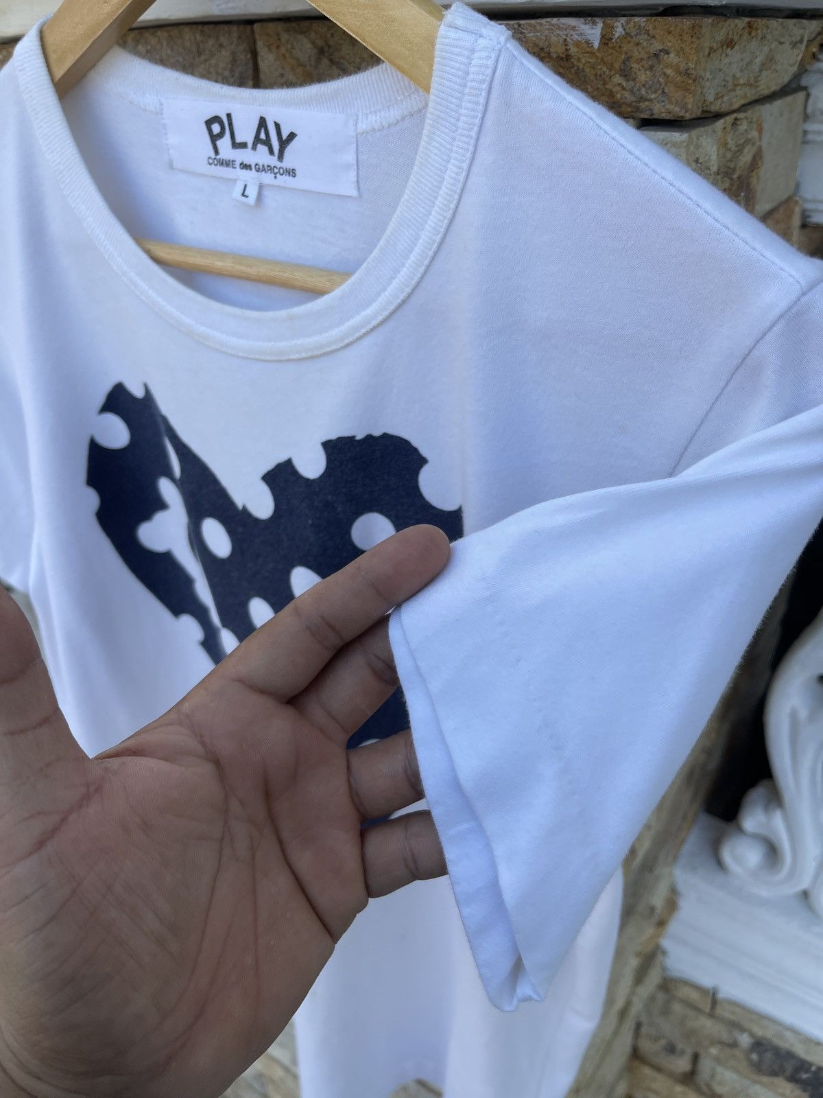 Comme des Garcons × Comme des Garcons PLAY × Comme des Garcons SHIRT Last Drop🔥Rare🔥Comme Des Garcons Play Double Heart Logo Tee Size US L / EU 52-54 / 3 - 5 Thumbnail