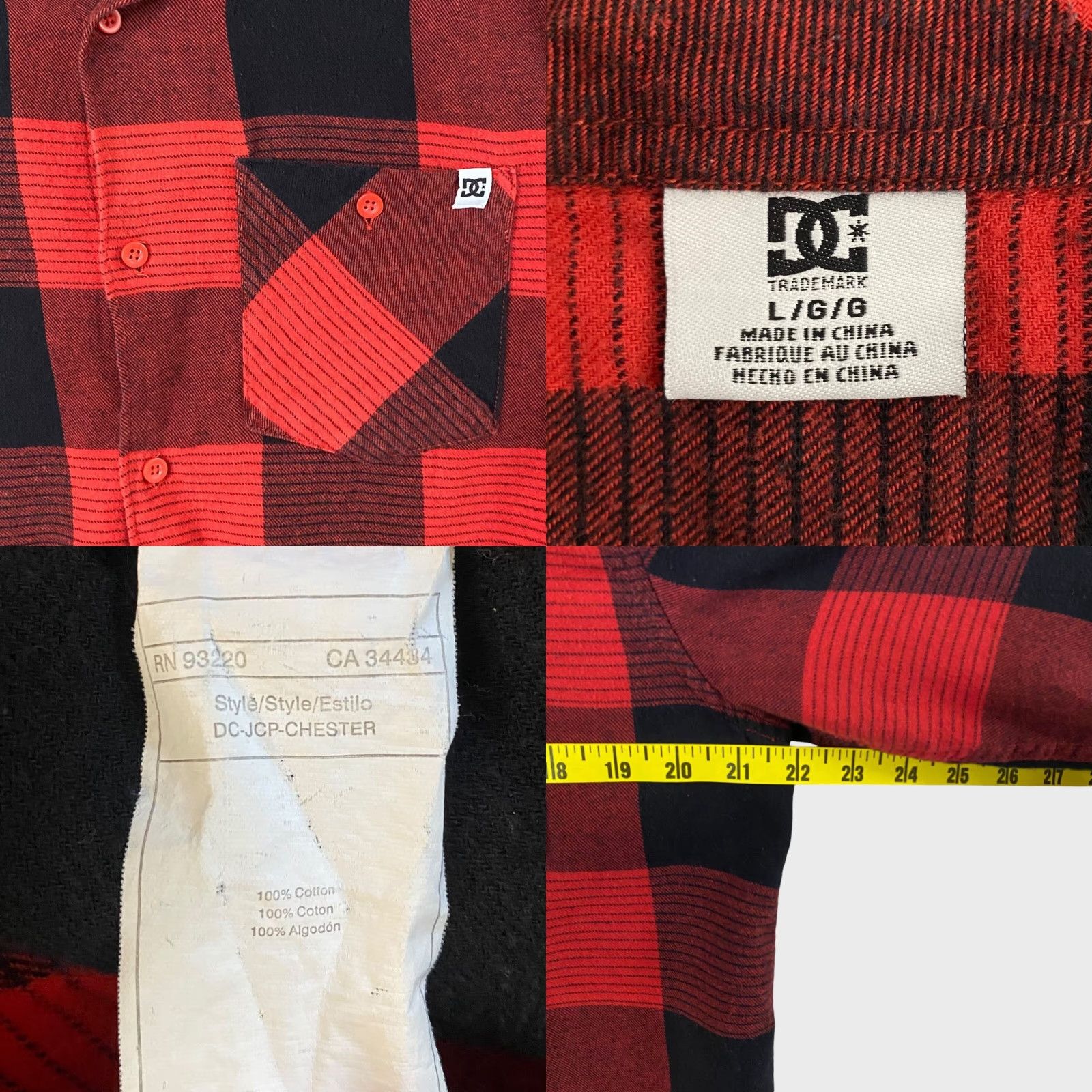 Vintage VINTAGE DC Flannel Shirt Men Large Long-Sleeve Plaid Cotton Button-Up Casual Outdoor Winter Size US L / EU 52-54 / 3 - 8 Thumbnail