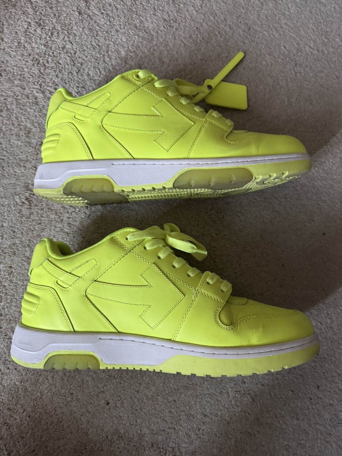 Off-White Off-White Out of Office Sneakers Fluro Yellow size 46 Size US 12 / EU 45 - 4 Thumbnail