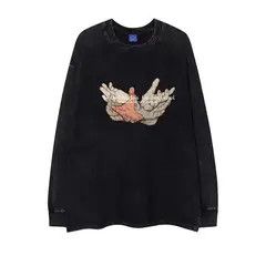 Japanese Brand Street Vintage Hip Hop Printed Washed Long Sleeve T-Shirt Size US L / EU 52-54 / 3 - 6 Thumbnail