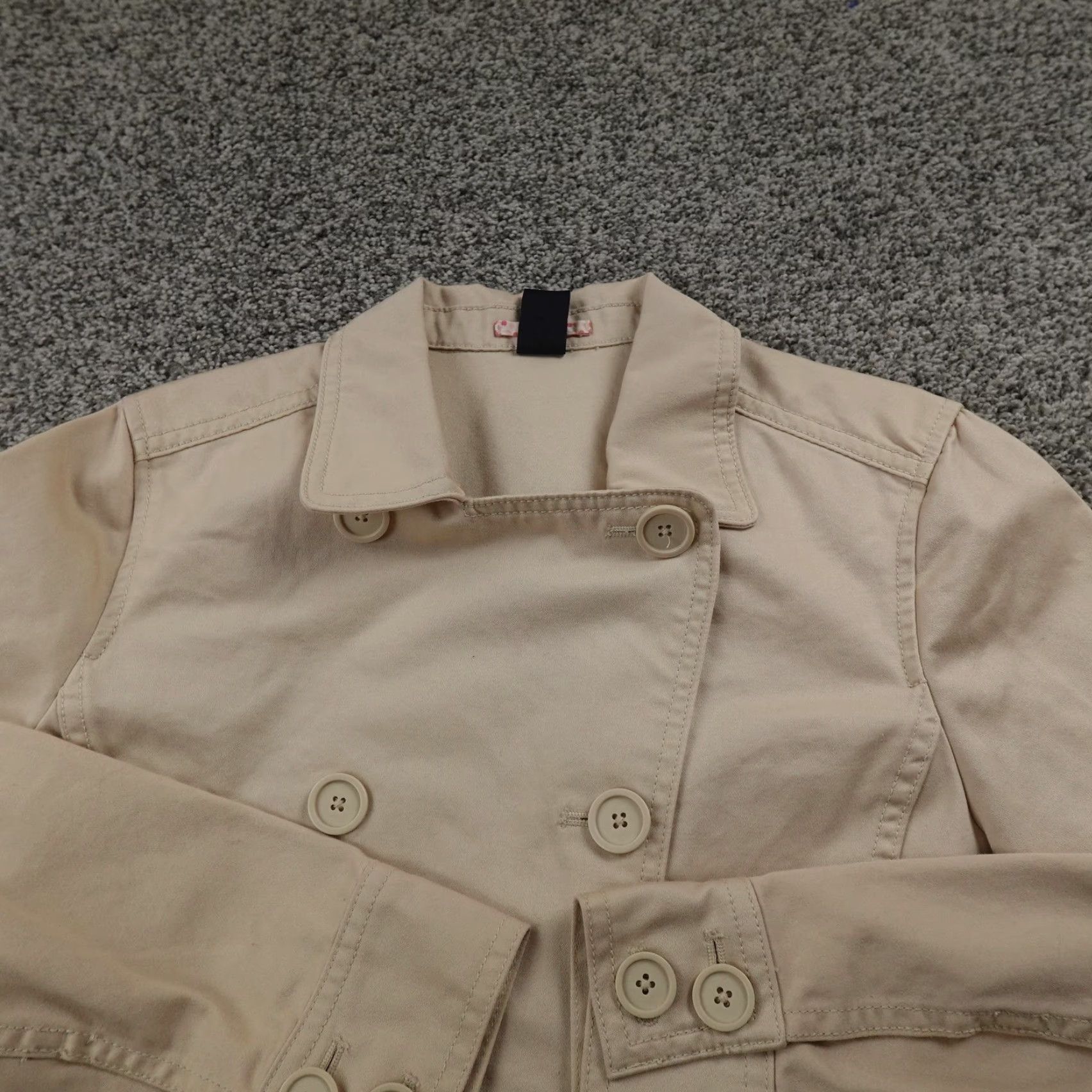 Gap Gap Jacket Womens M Beige Brown Twill Double Breasted Pea Coat Button Front Top Size M / US 6-8 / IT 42-44 - 3 Thumbnail