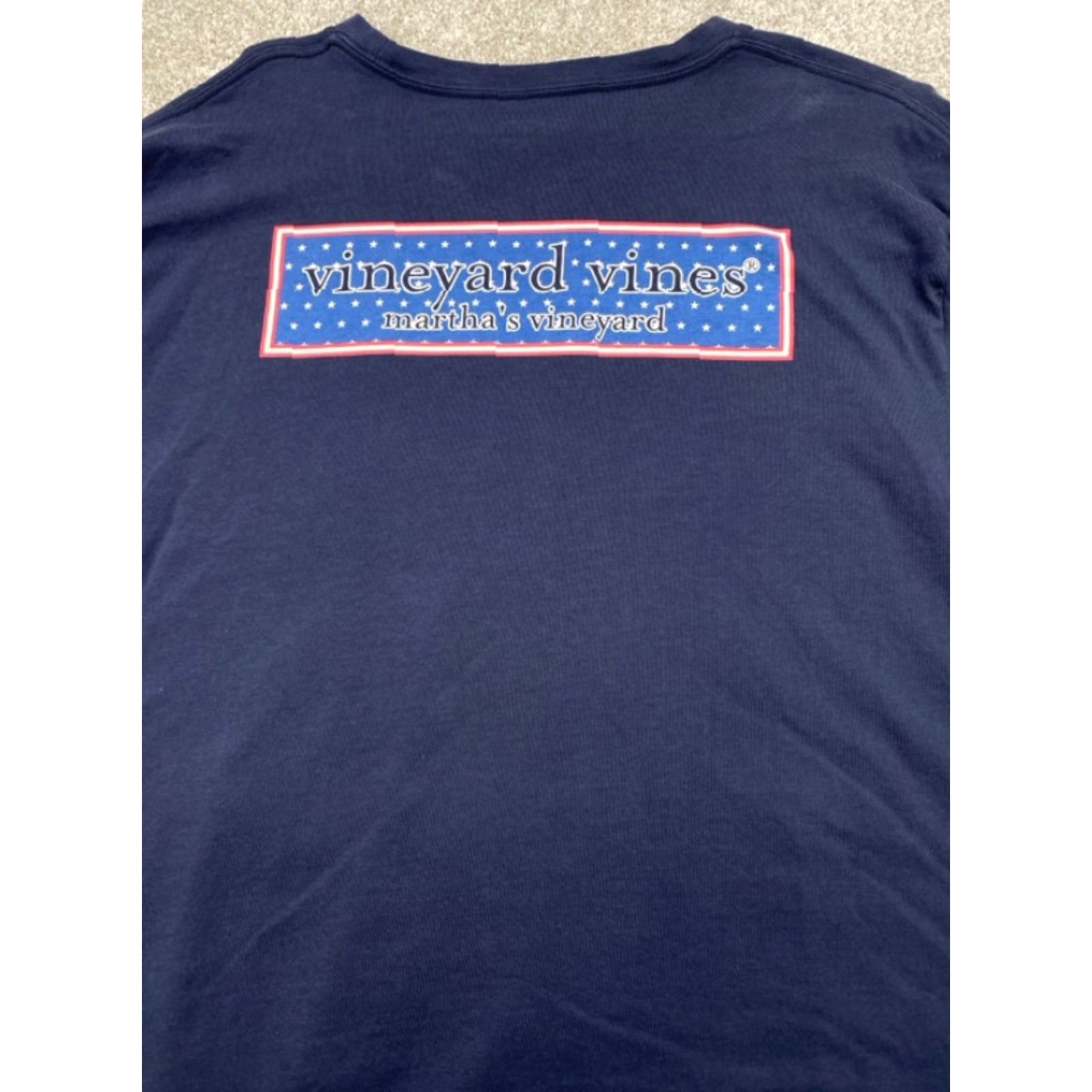 Vineyard Vines Vineyard Vines T-Shirt Mens XL Pocket Long Sleeve Blue Patriotic Red White Blue Size US XL / EU 56 / 4 - 2 Thumbnail