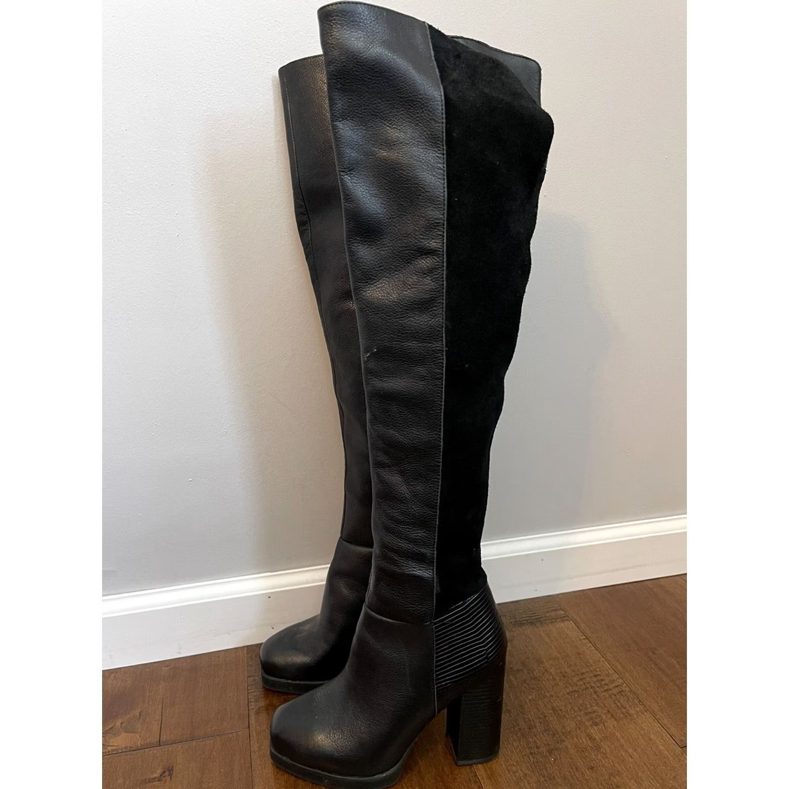 Sam Edelman Circus by Sam Edelman Howell Black Leather Knee High Boot Womens 5.5M Size US 6 / IT 36 - 2 Thumbnail