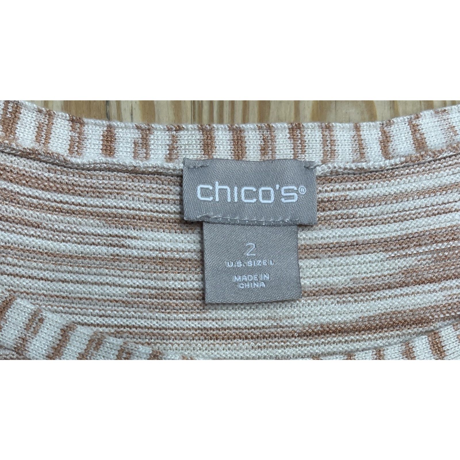 Chicos Chico's Sz 2 Large Tan Brown Orange Space Dye Sweater Tunic Size L / US 10 / IT 46 - 6 Thumbnail