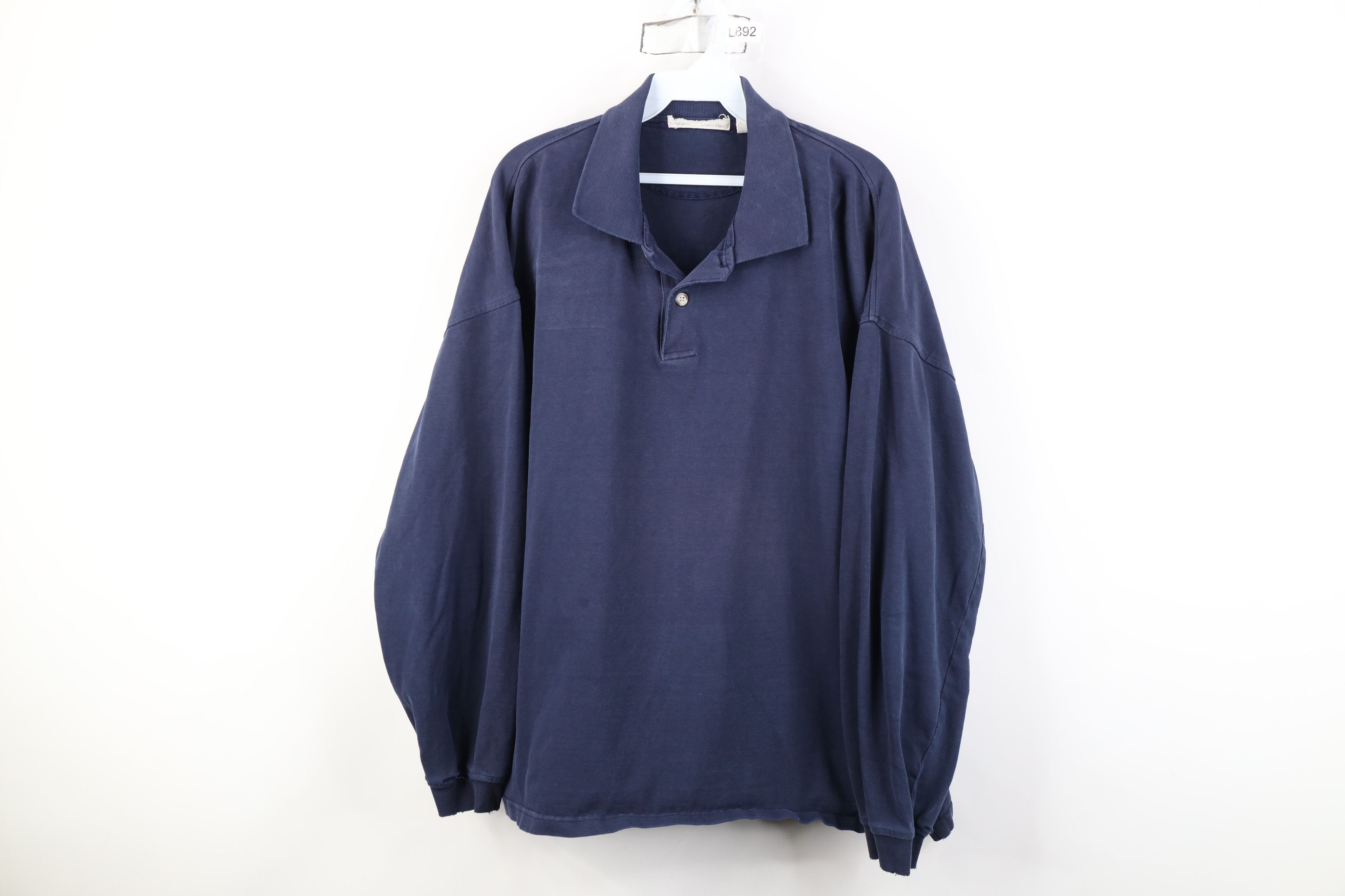 Vintage Vintage 90s Streetwear Ribbed Knit Long Sleeve Rugby Polo Size US XL / EU 56 / 4 - 1 Thumbnail