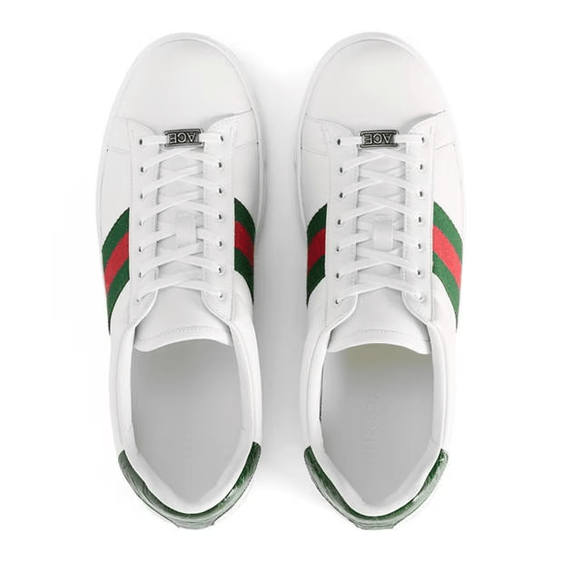 Gucci Men'S Web Leather New Ace Low Top Trainers Size US 9 / EU 42 - 5 Thumbnail