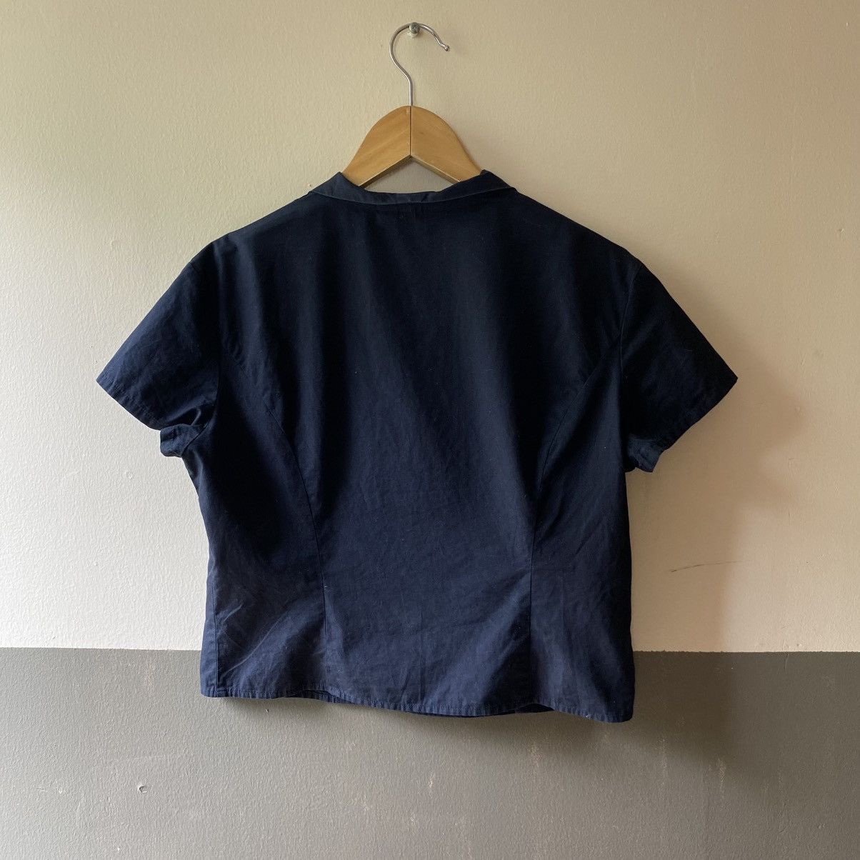 Paul Smith Paul Smith Navy Short Sleeve Button-Up Blouse Size M / US 6-8 / IT 42-44 - 9 Thumbnail